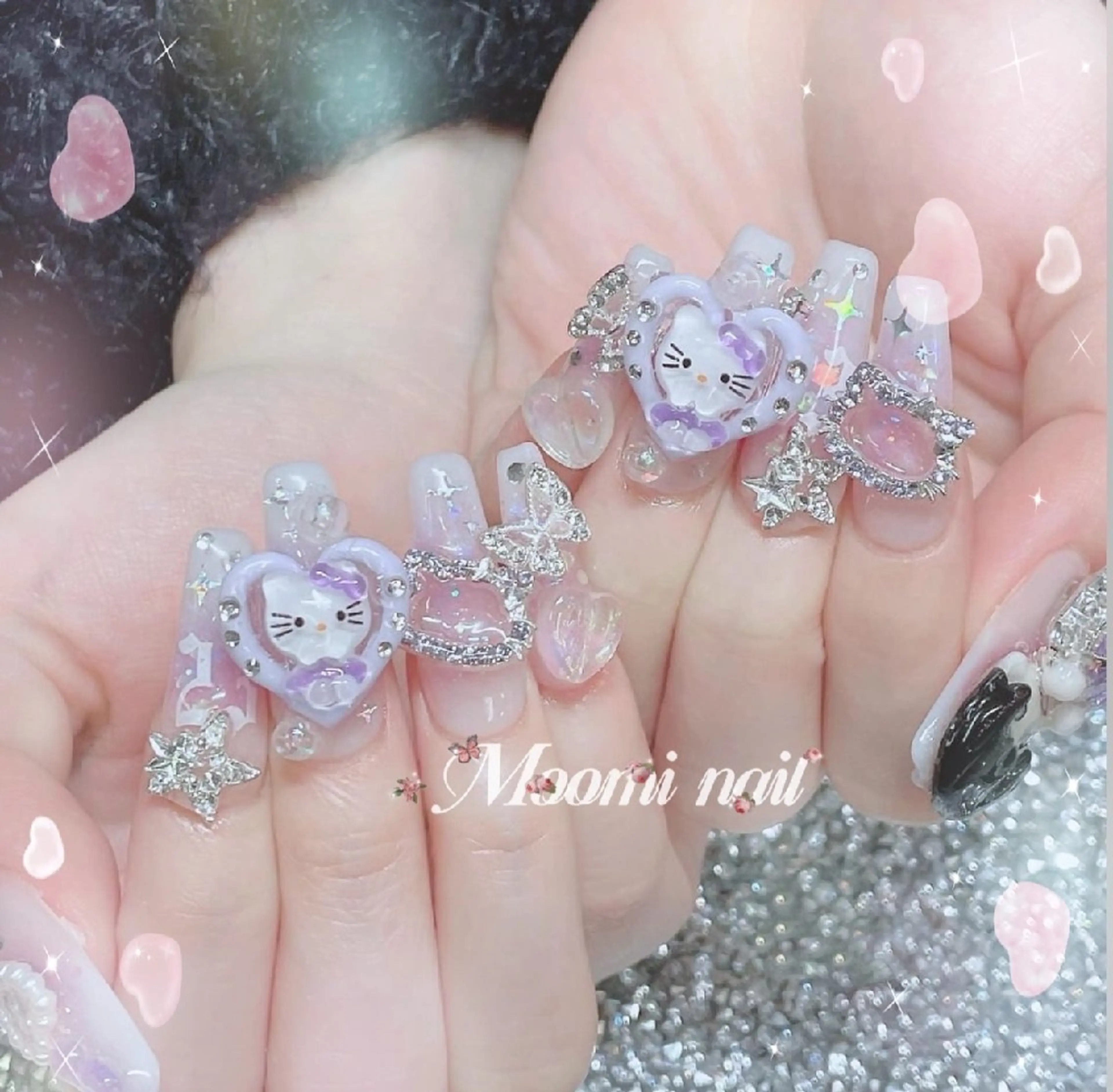 ネイル アートネイル 成人式 長さ出し フットネイル フレンチネイル moomi nail スカルプ専門のネイルデザイン