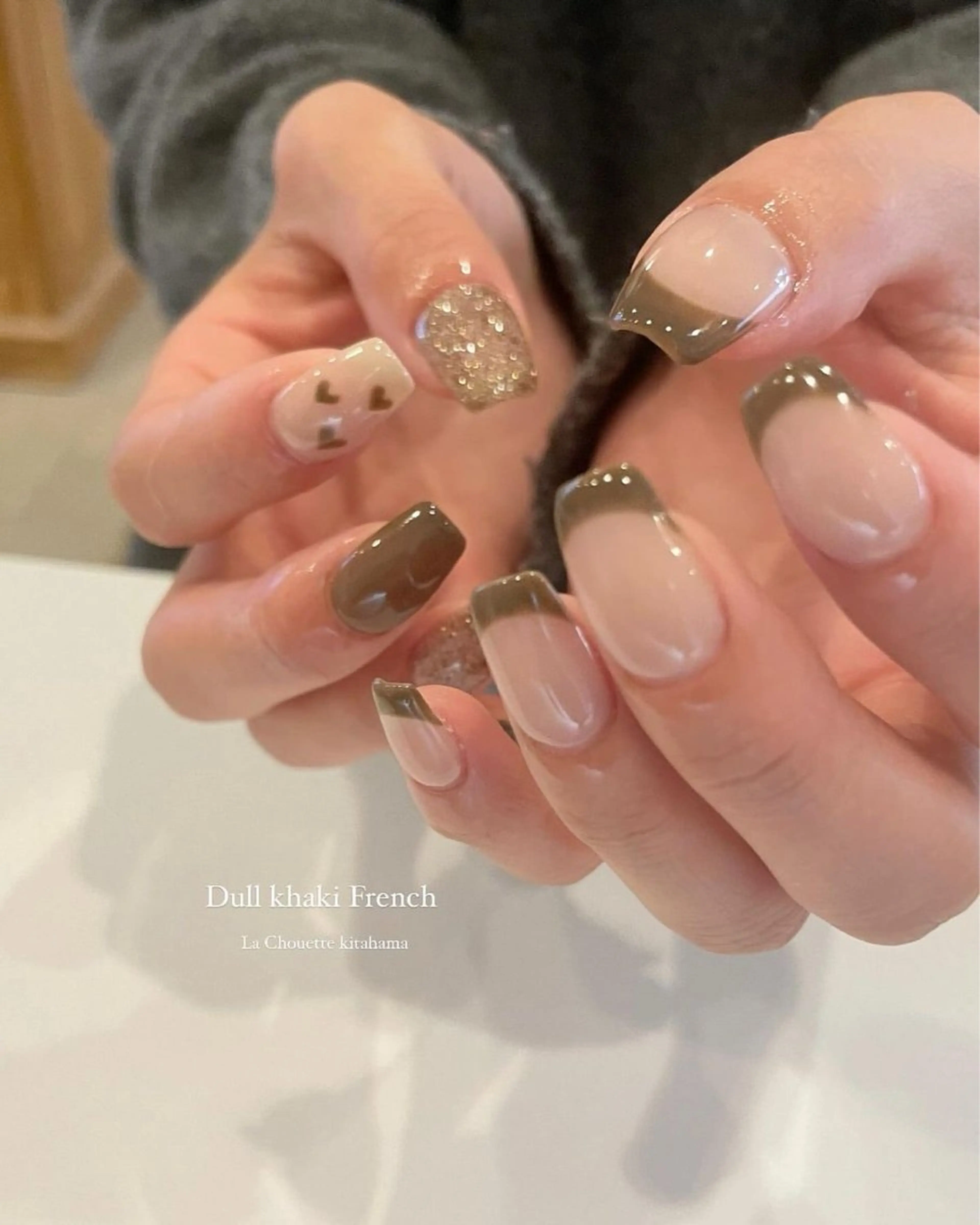 ネイル 韓国ネイル 持ち込み ニュアンスネイル ネイルチップ 冬ネイル LISA ANA.CHUOのネイルデザイン