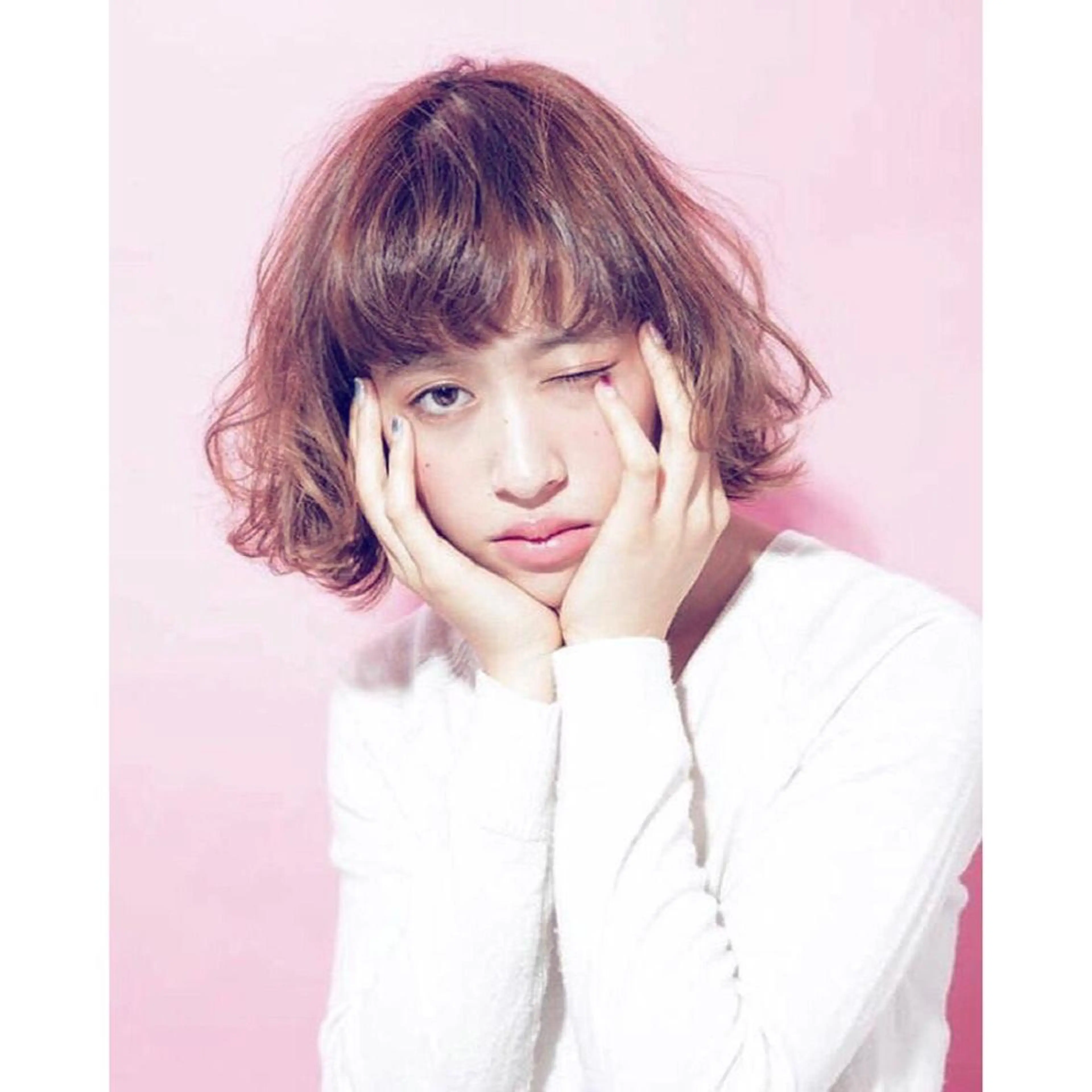 ミディアム カラー パーマ 内藤 達也のヘアスタイル