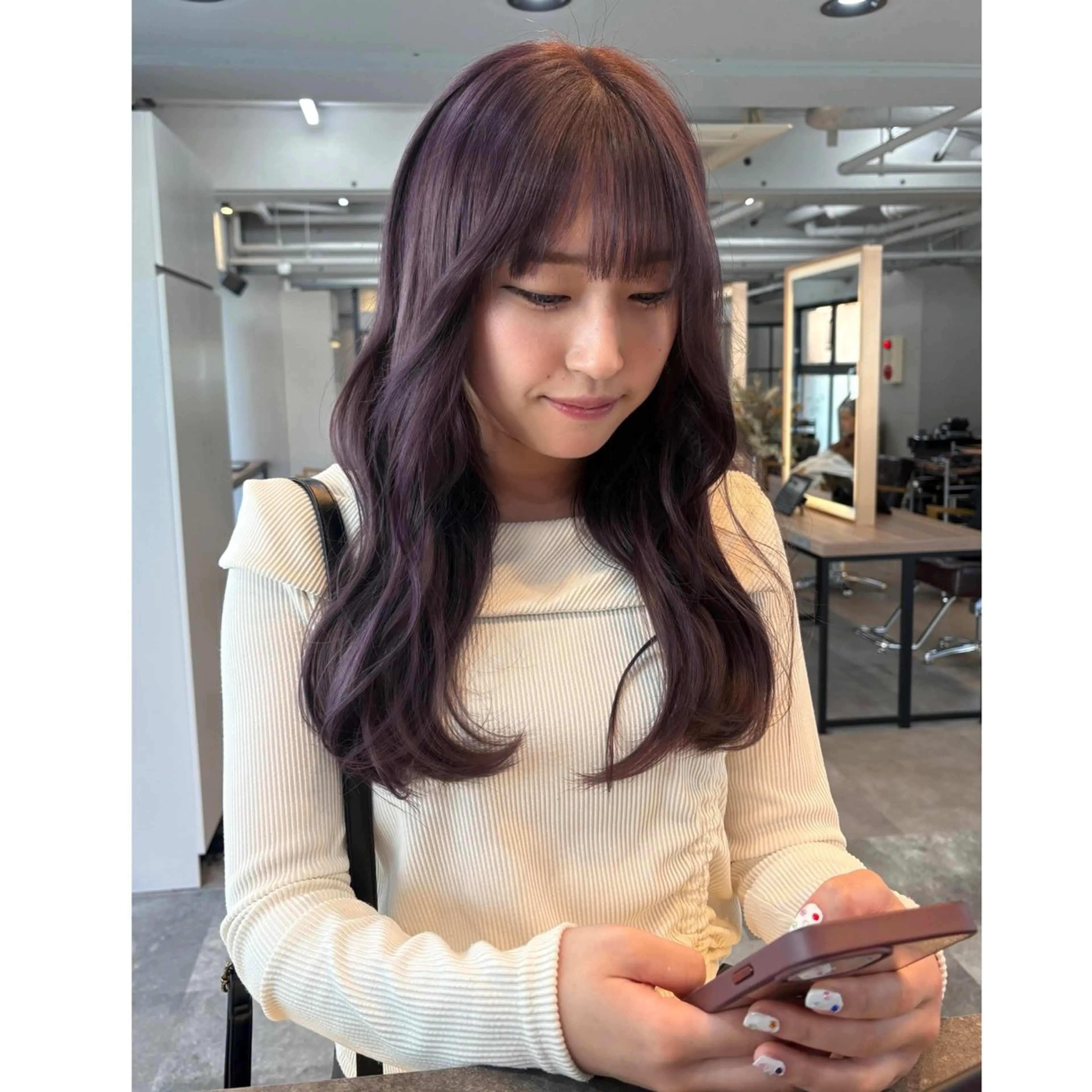 ロング カラー ヘアカラー 韓国レイヤー/透明感 ♡YUUNAのヘアスタイル