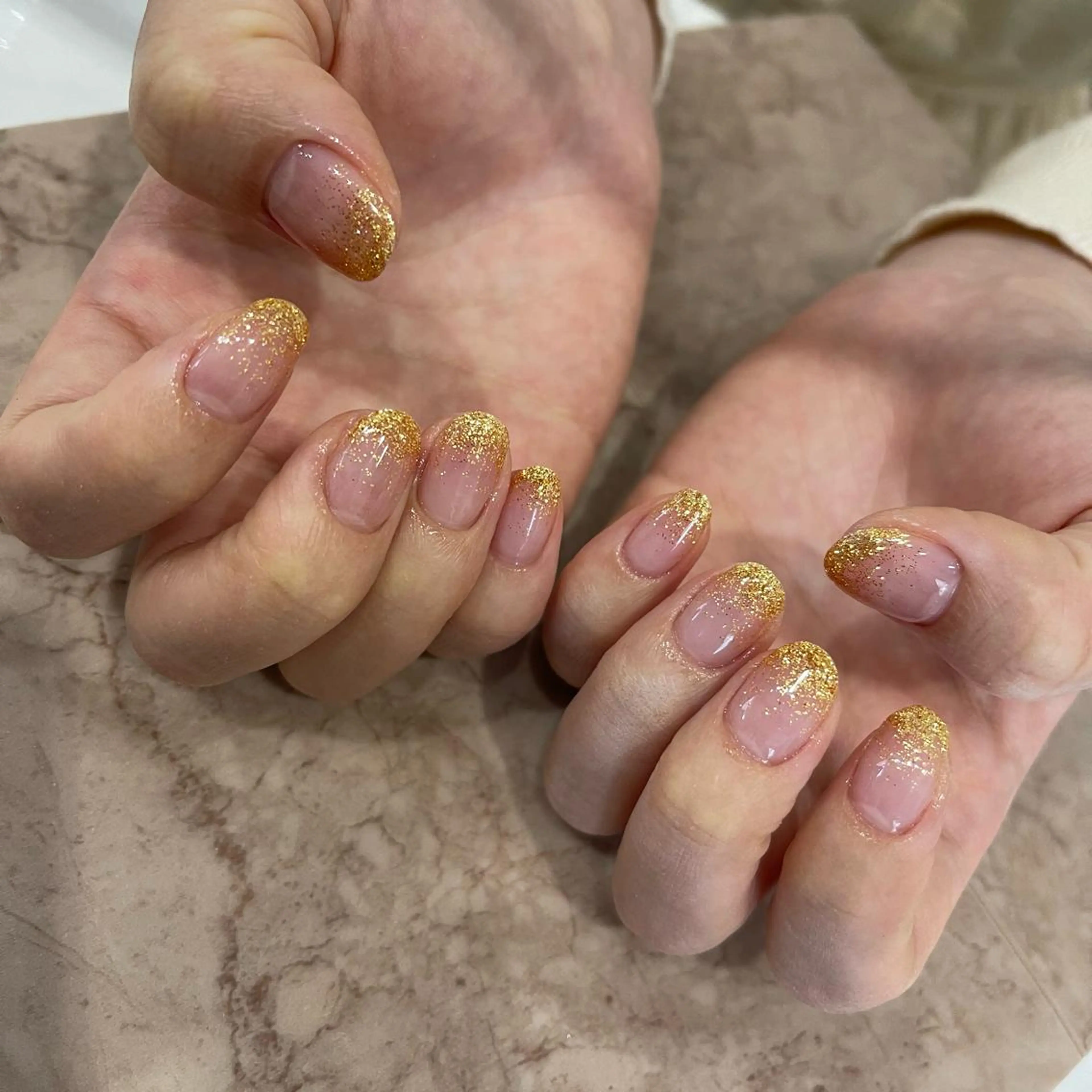 ネイル グラデーション ラメ(グリッター) ラメグラデーション Wish Nail 恒川のネイルデザイン