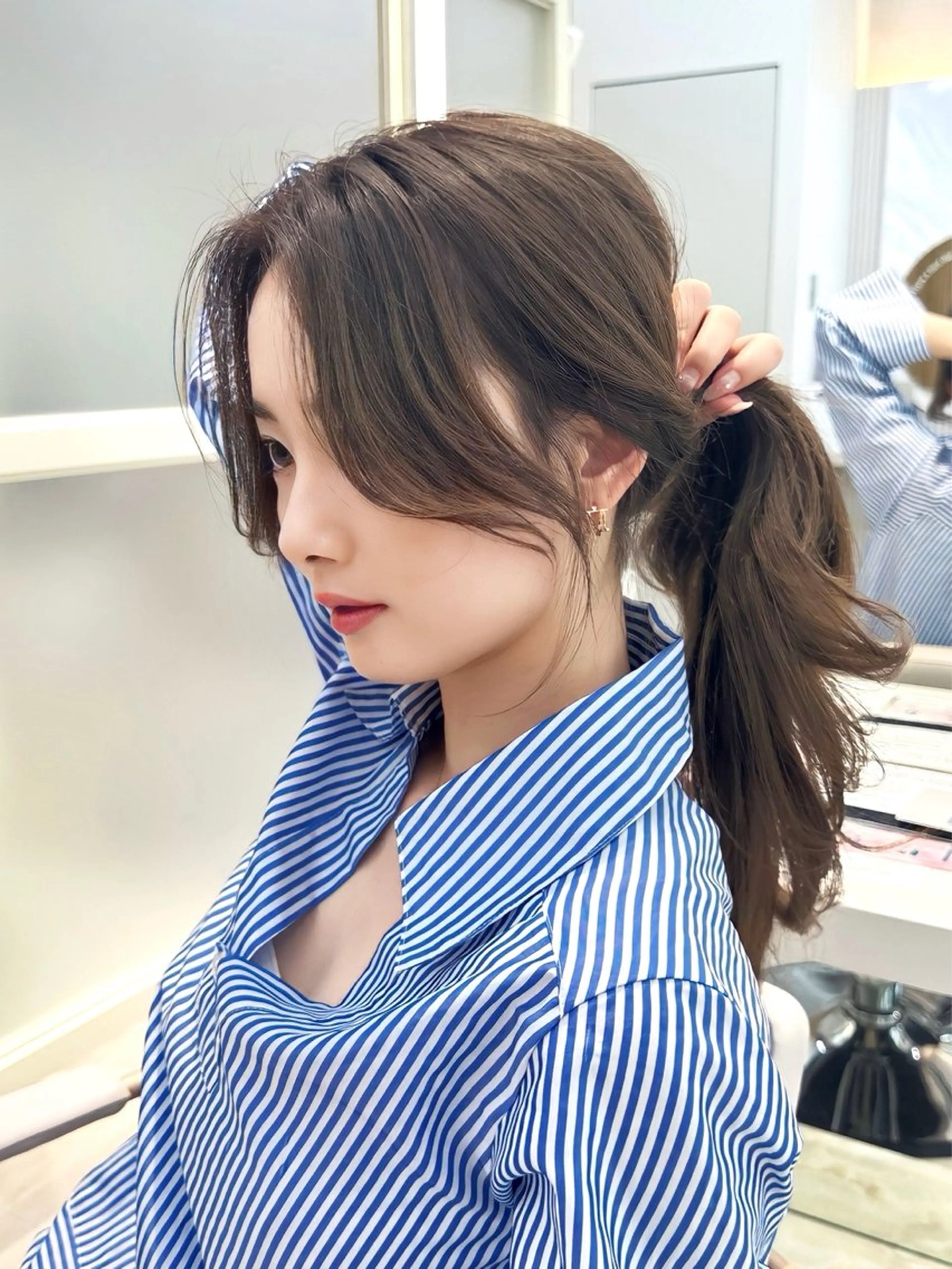 ミディアム カラー 顔周りカット カット ヘアカラー トリートメント 顔周り特化/韓国ヘア /レイヤー/吉野幸大のヘアスタイル