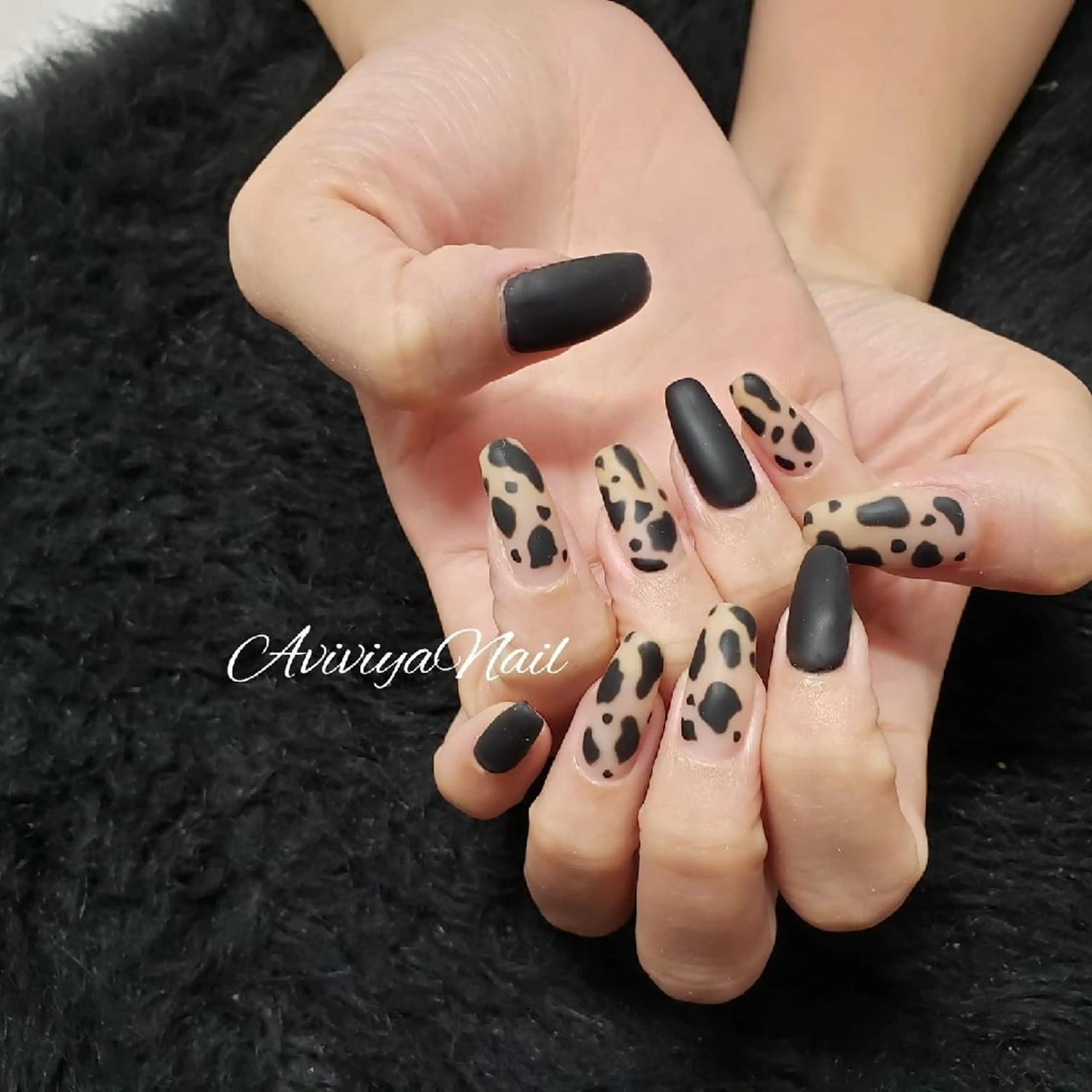 ネイル アニマル柄 マットネイル kubo ayaのネイルデザイン