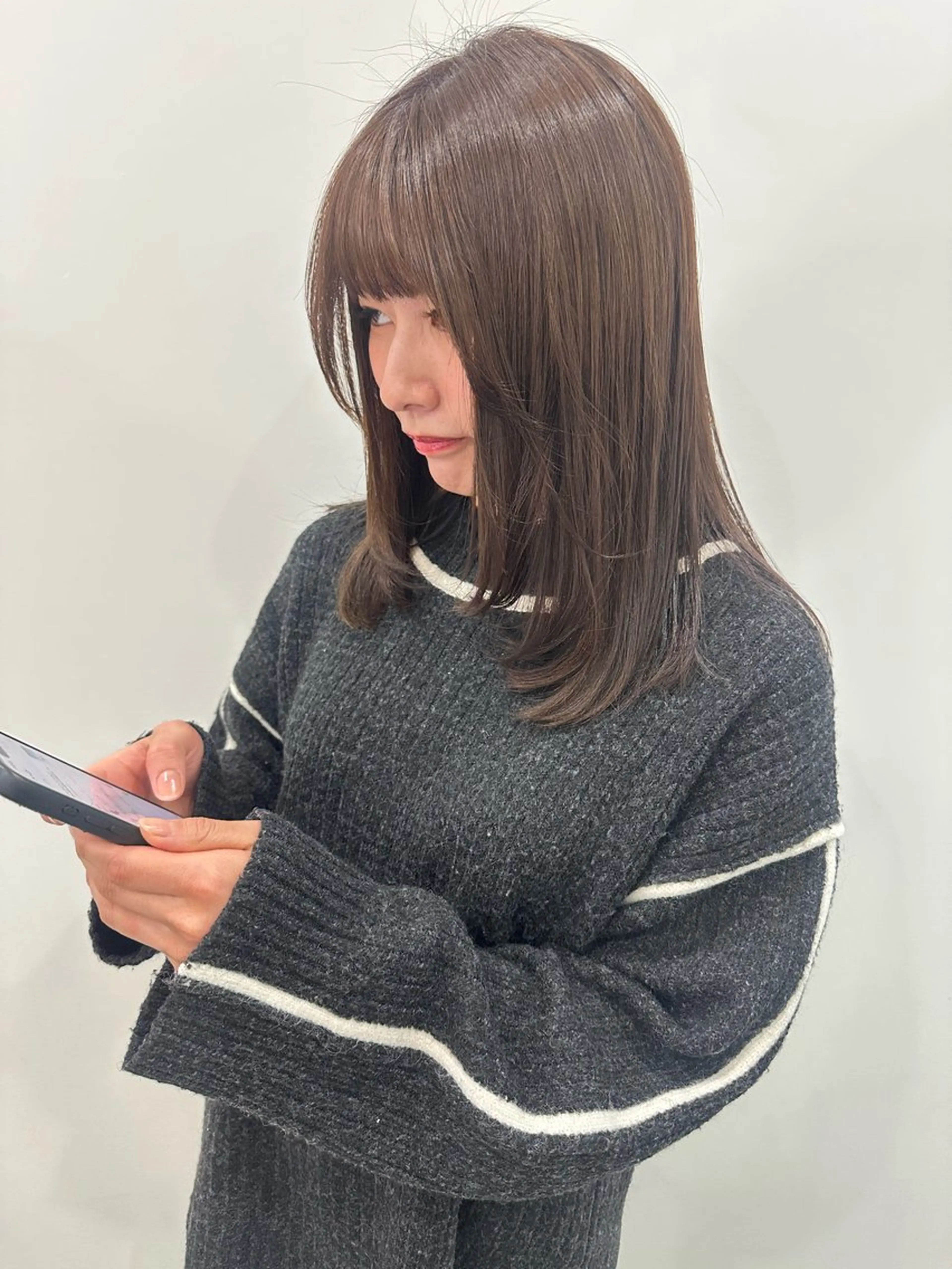 セミロング カラー ヘアカラー トリートメント レイヤー/ナチュラル 💐nao.のヘアスタイル