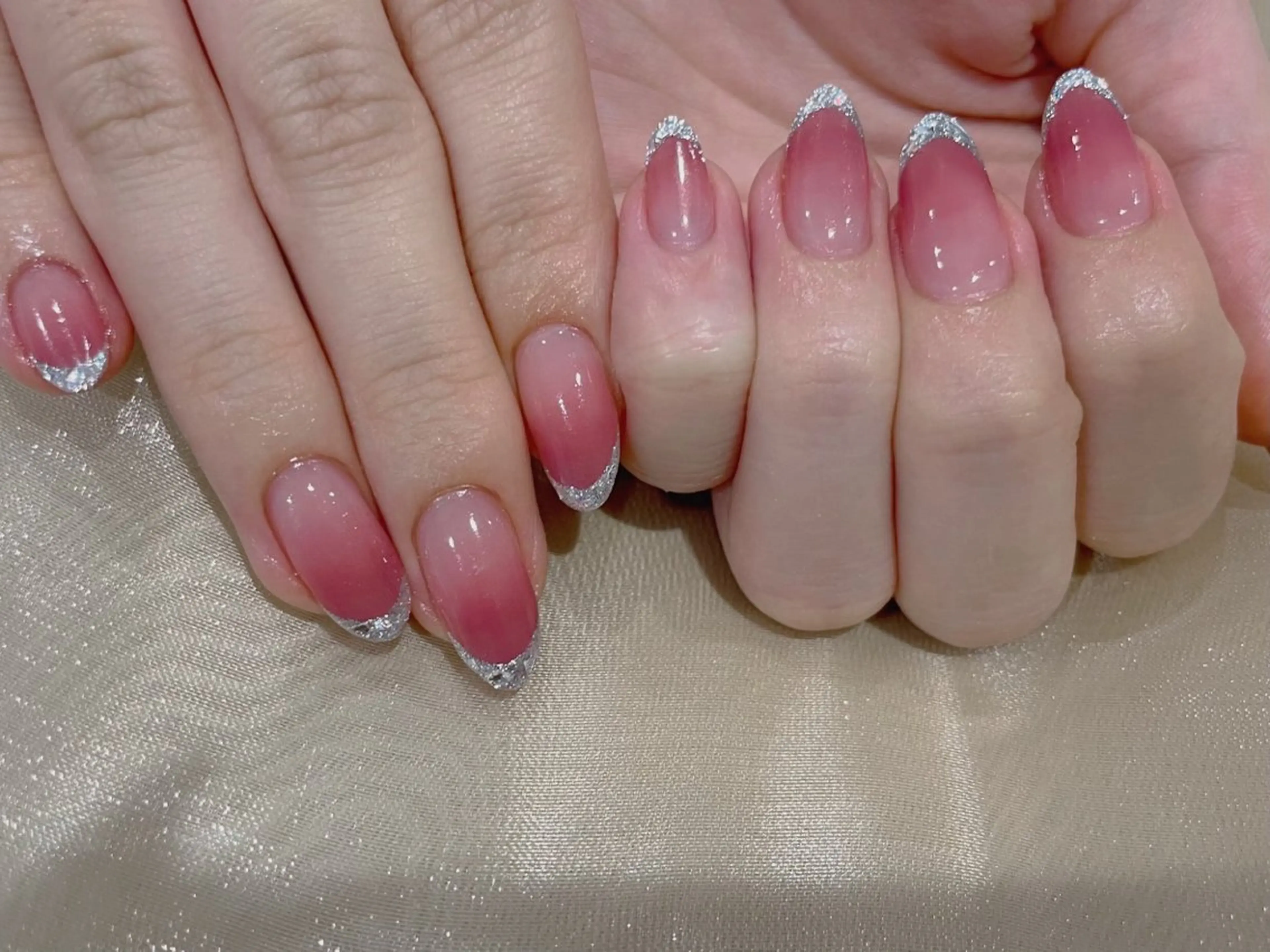 💎ガラスフレンチ💅✨初回オフ込み、再来1ヶ月以内オフ無料、再来1ヶ月以上オフ¥550ベースグラデーション変更¥550の写真