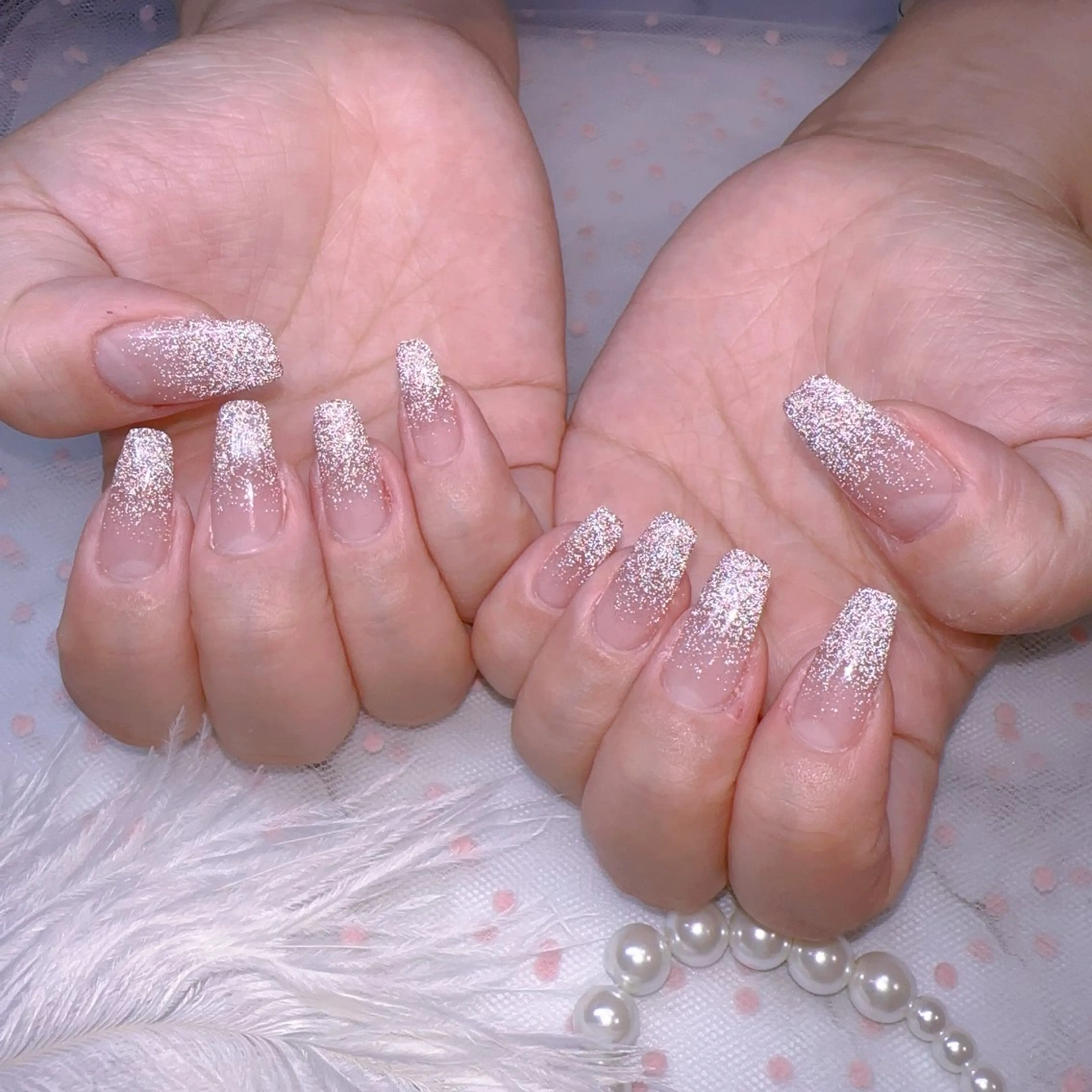 ネイル オーロラネイル 長さ出し フラッシュネイル フットネイル 韓国ネイル ハンドネイル Belle nail salon 新小岩のネイルデザイン