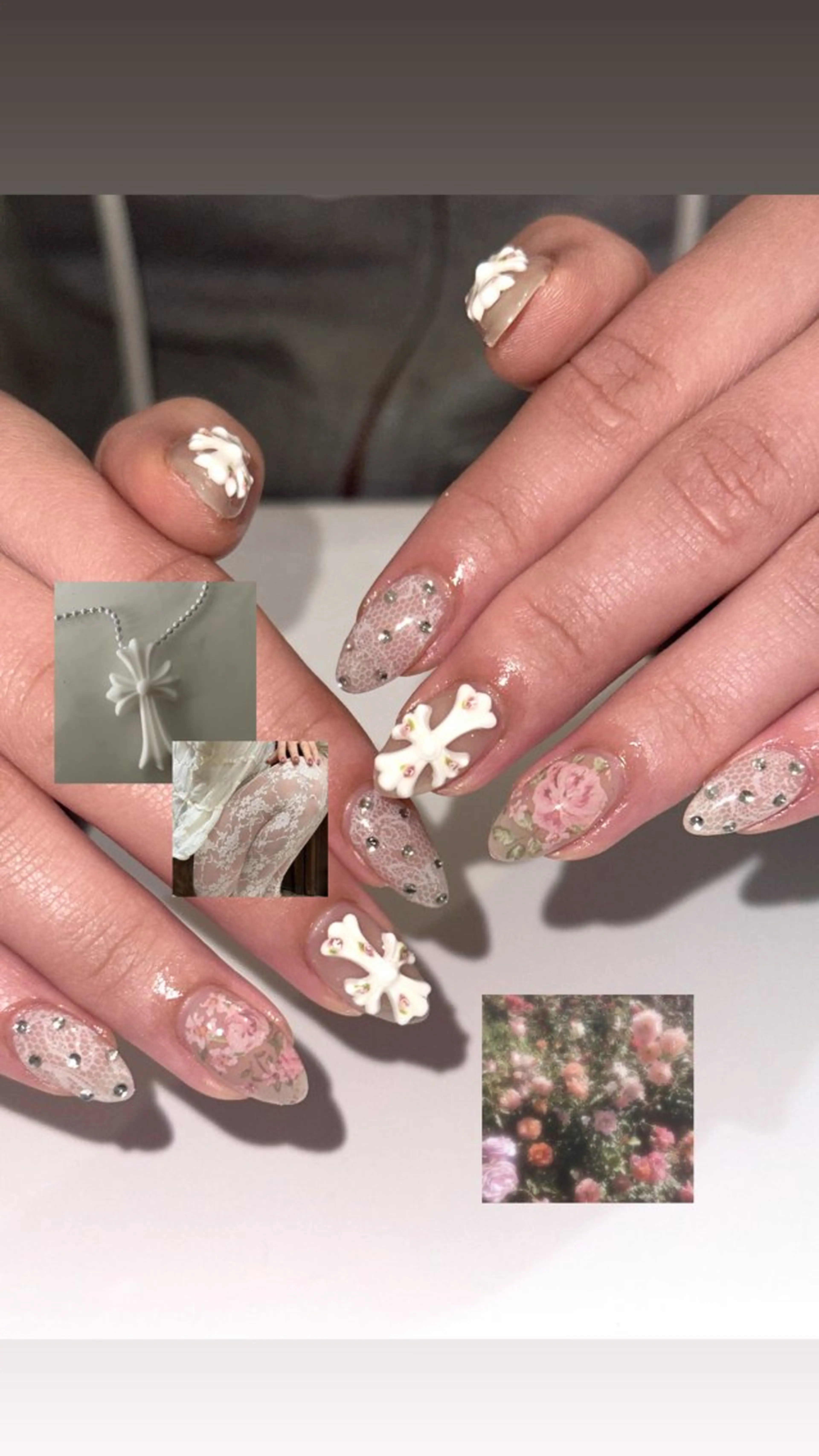 ネイル ドット レース 春ネイル ハンドネイル 韓国ネイル♡ mimyのネイルデザイン