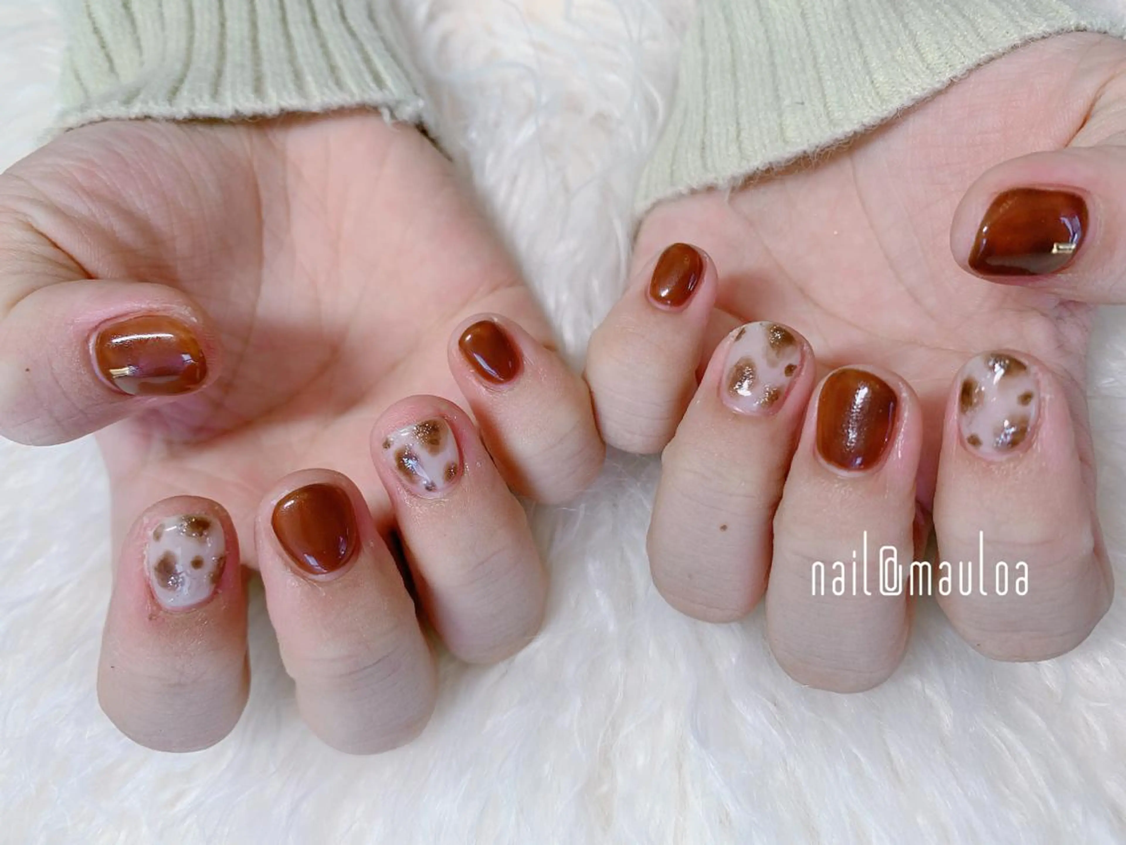 ネイル アニマル柄 ブラウン クリアネイル pipi..所属・pipi ..のネイルデザイン