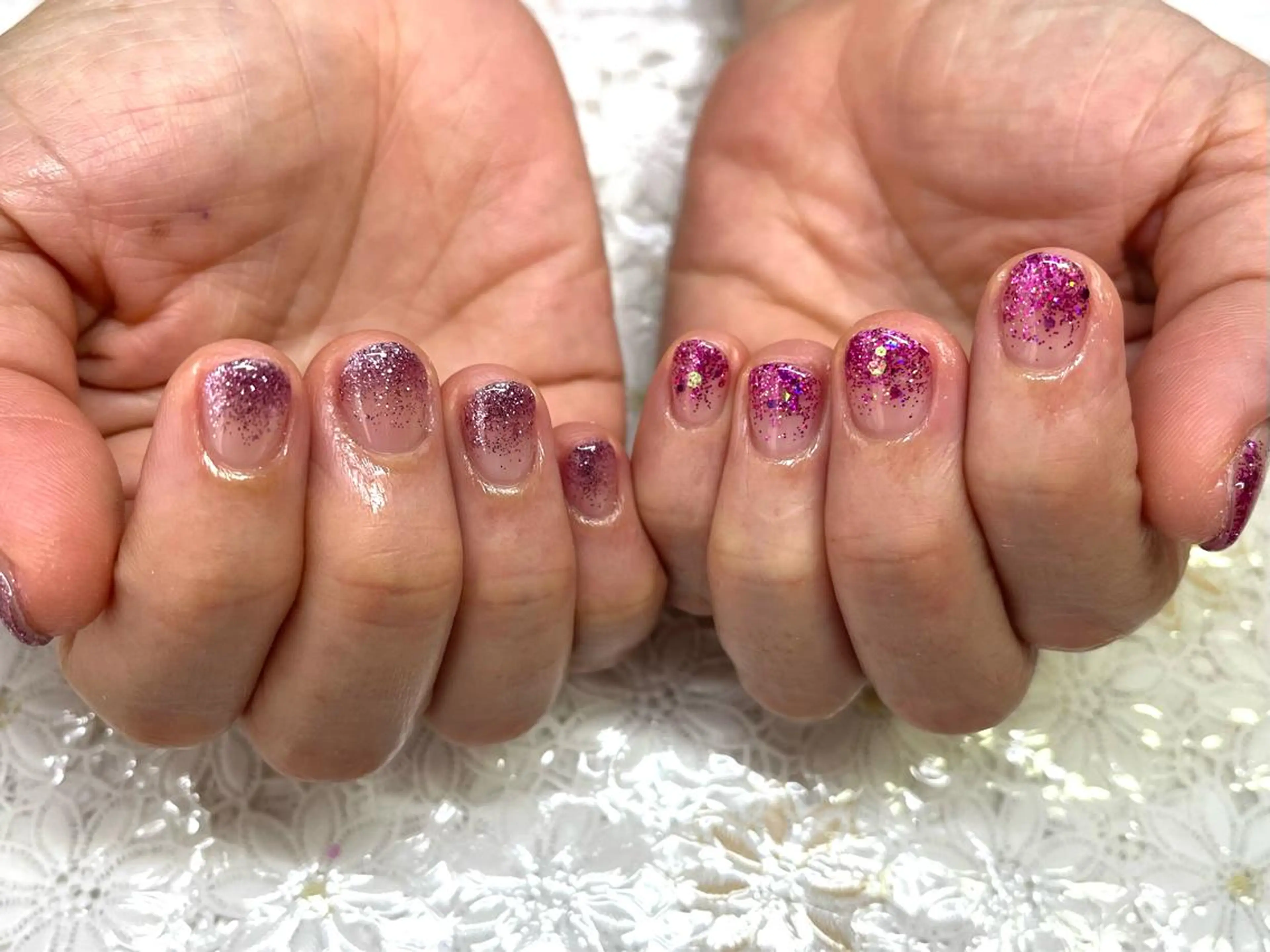 ネイル ジェルネイル 韓国ネイル ラメ(グリッター) ラメグラデーション パラジェル ハンドネイル nails' it...のネイルデザイン