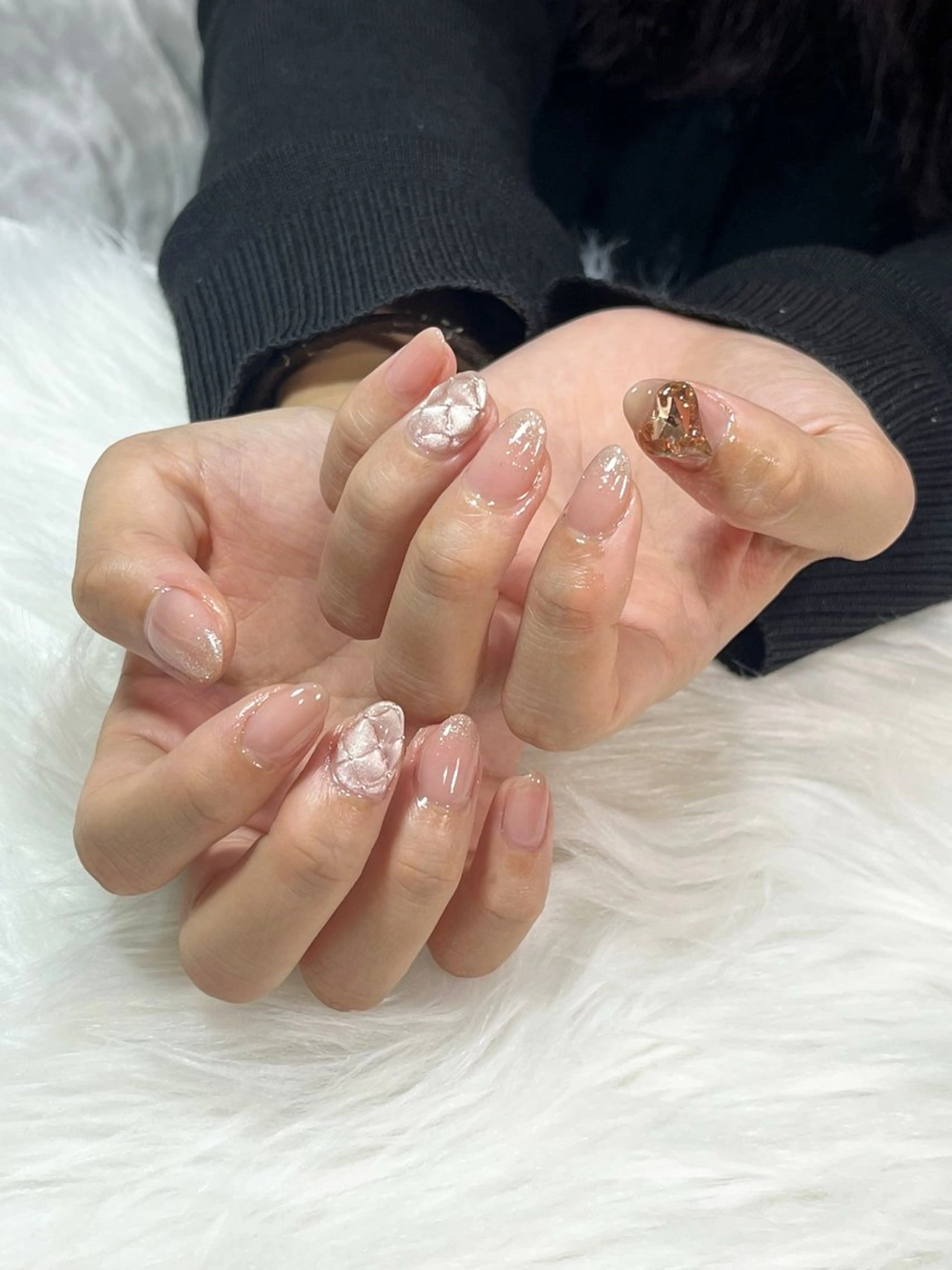 ネイル ハート ラメ(グリッター) ラメグラデーション nail salon Belle＊makoのネイルデザイン