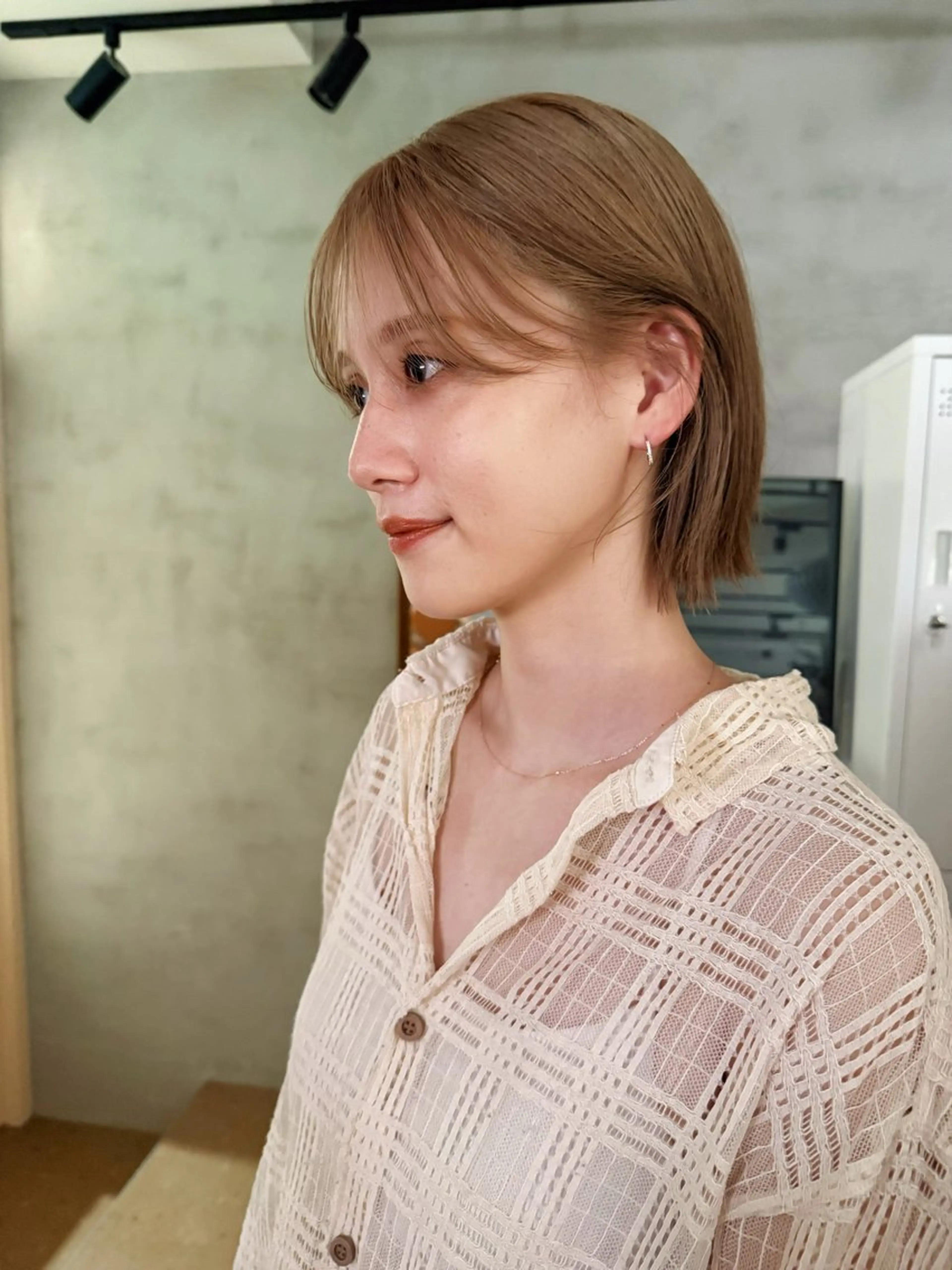 ショート カラー ベージュカラー ヘーゼル ボブ ❤️アヤカ Wカラー ボブ レイヤー❤️のヘアスタイル