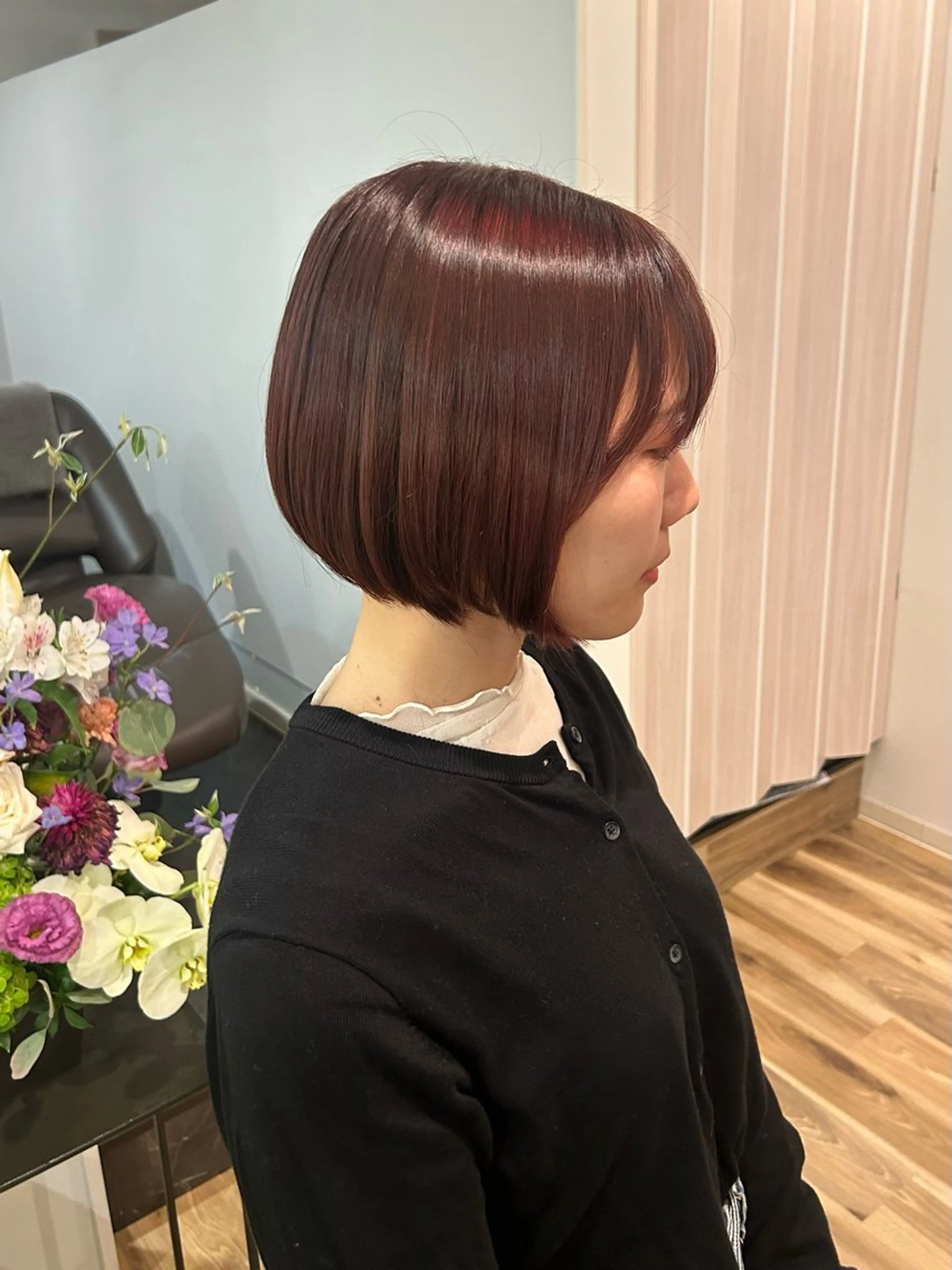 ショート カラー ブラウンカラー ピンクカラー ピンクブラウン ヘアカラー Hanon 美桜のヘアスタイル