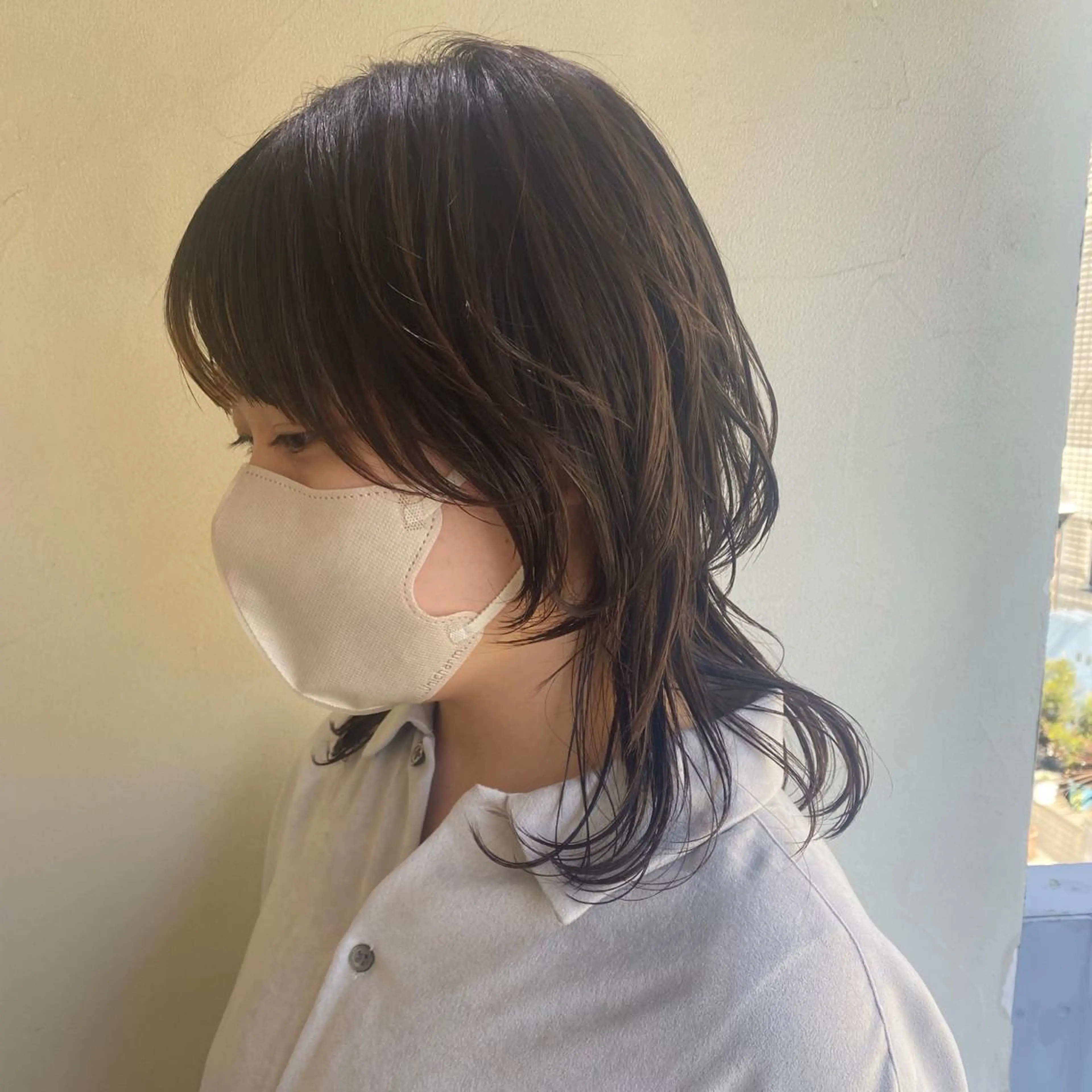 ミディアム ウルフカット 髪質改善/ヘアケア coiiはしもとはなのヘアスタイル