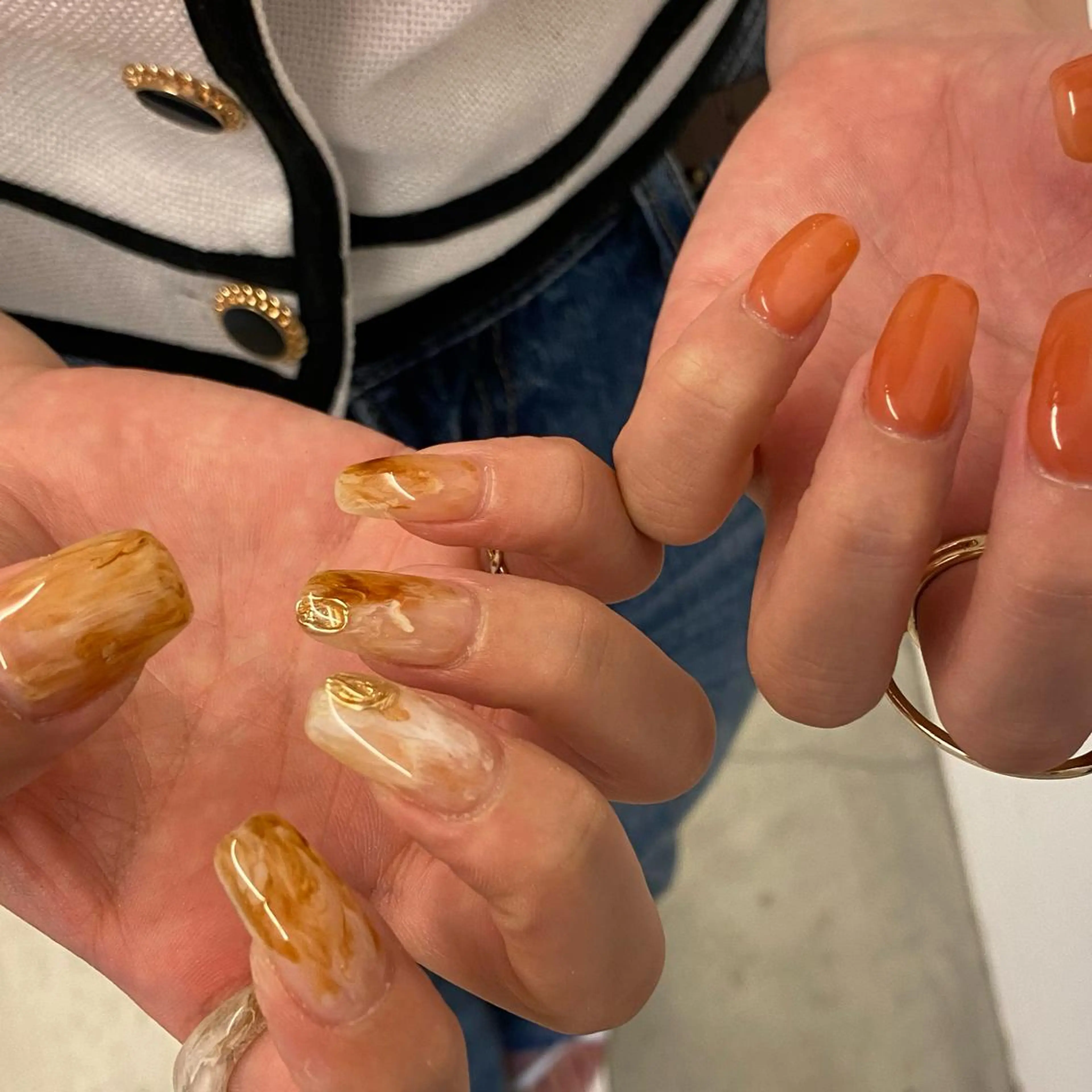 ネイル ブラウン ニュアンスネイル ワンカラーネイル オレンジ daisy lash天王寺　池阪の眉毛・アイブロウイメージ