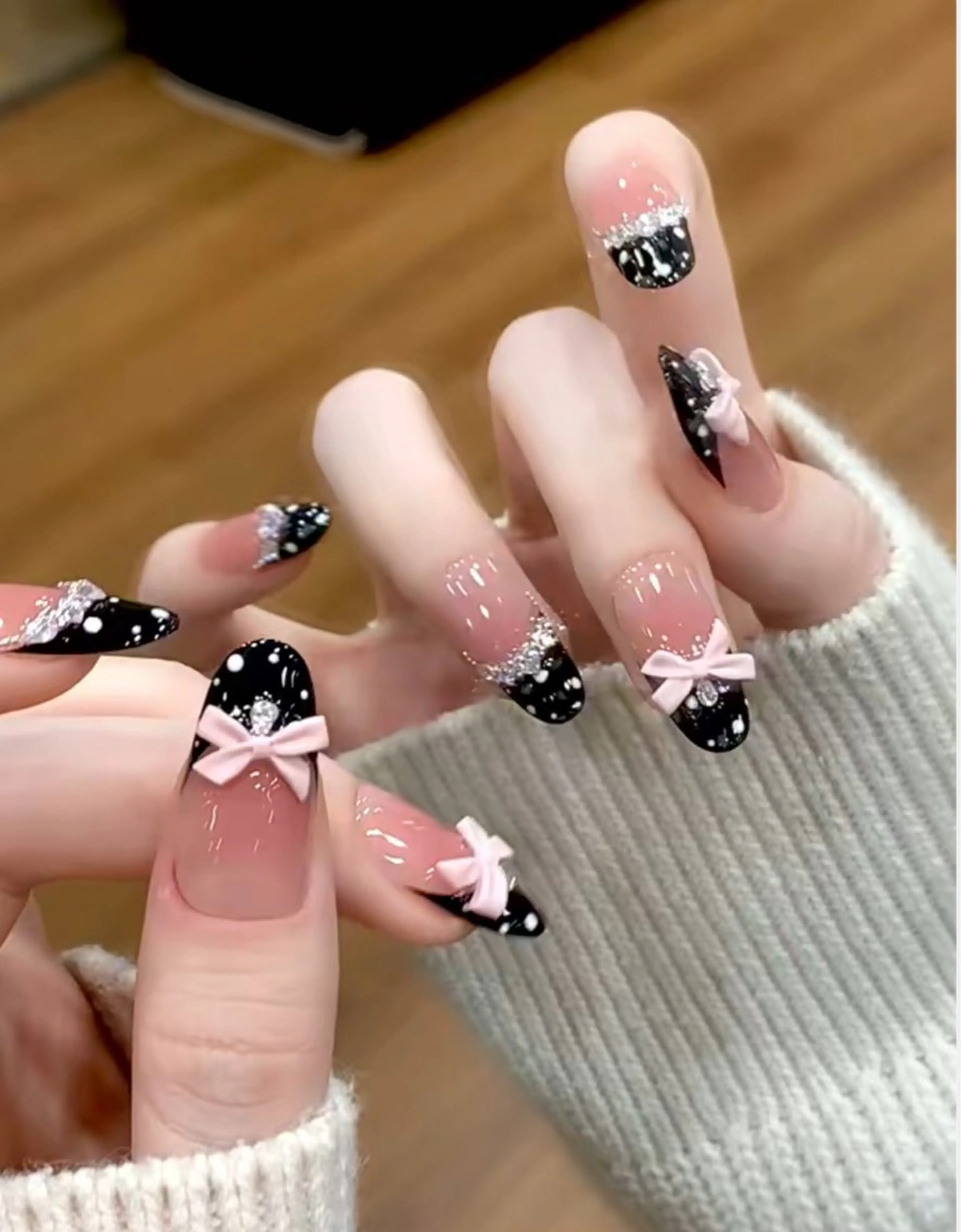 ネイル 韓国ネイル 持ち込み ニュアンスネイル ネイルチップ ハンドネイル Tini ANA.CHUOのネイルデザイン