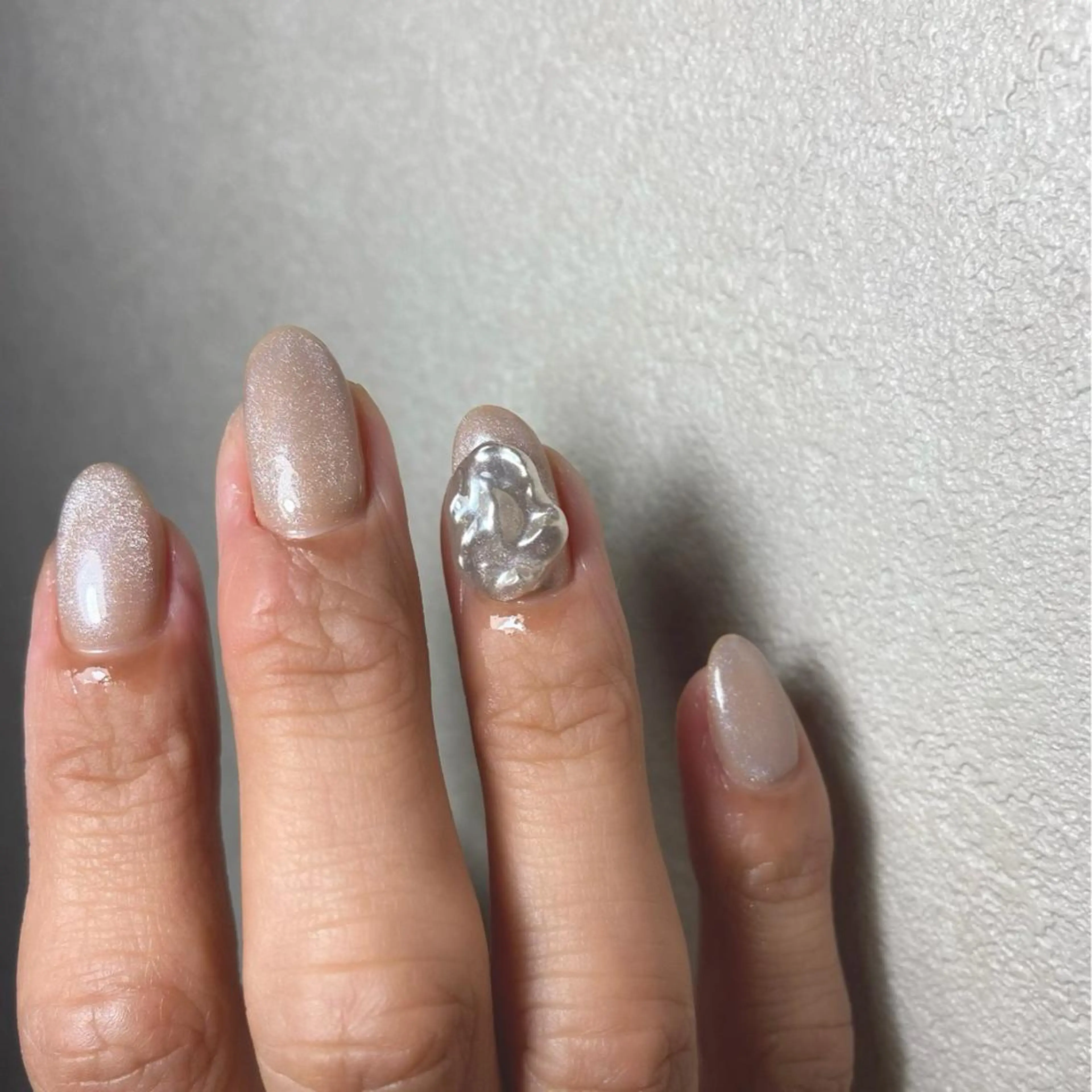 カラー パーマ ネイル マツエク・マツパ テラコッタ クリアネイル マグネットネイル ミラーネイル ニュアンスネイル Adore nailのネイルデザイン