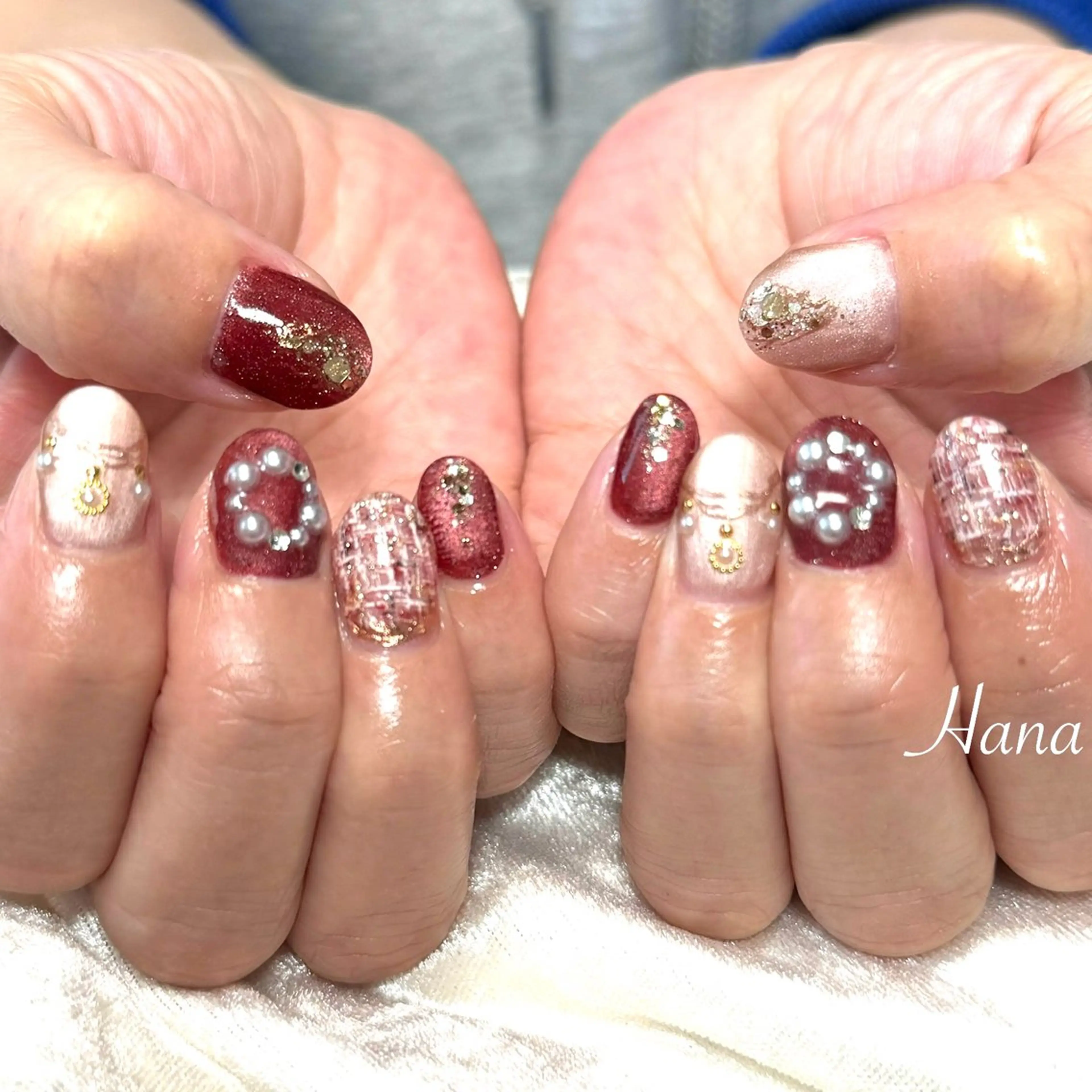 ネイル 冬ネイル クリスマス ハンドネイル Hana_ Rieのネイルデザイン