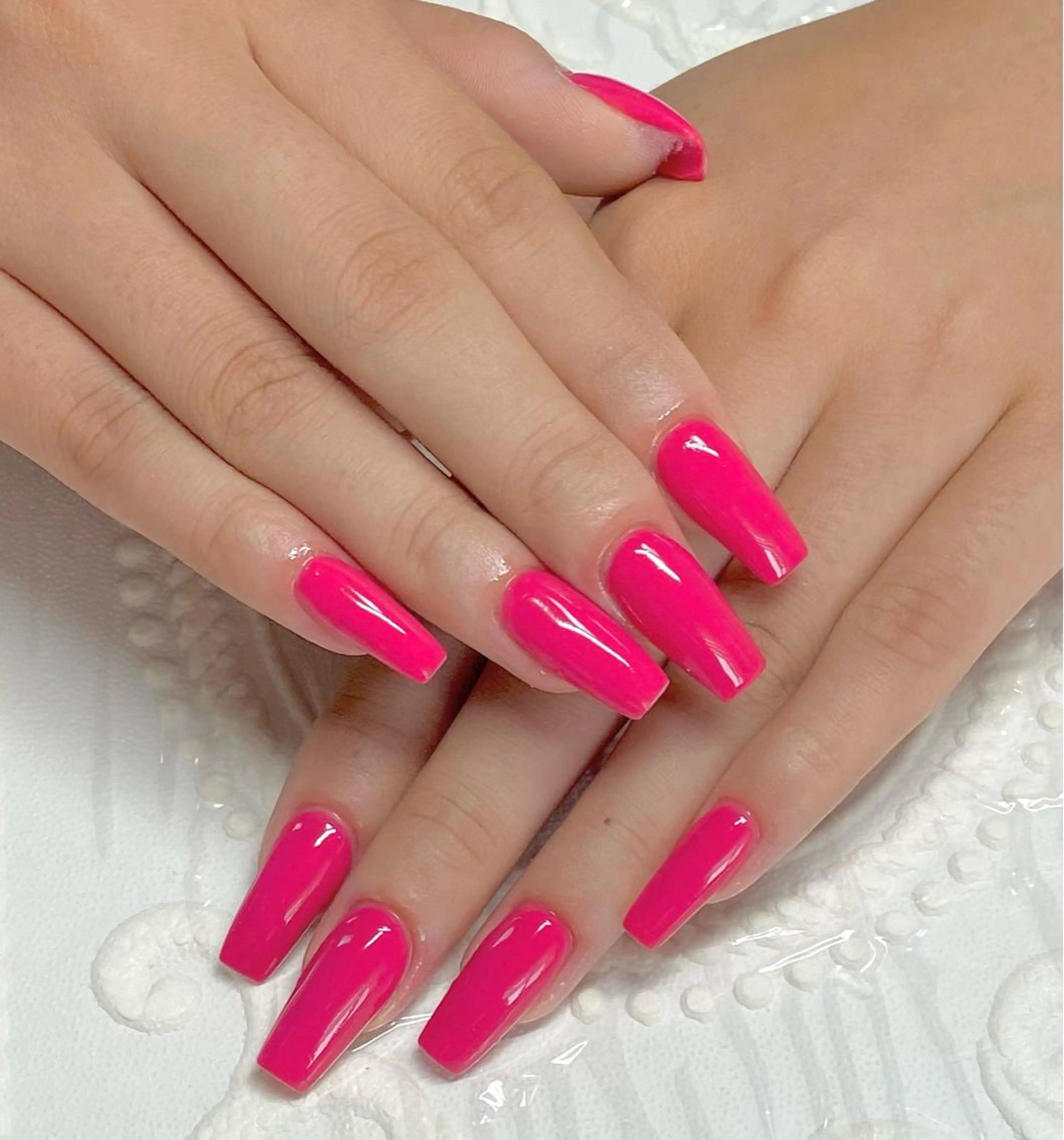 セミロング ネイル ピンク 赤色 ハンドネイル LUNE NAILのその他イメージ