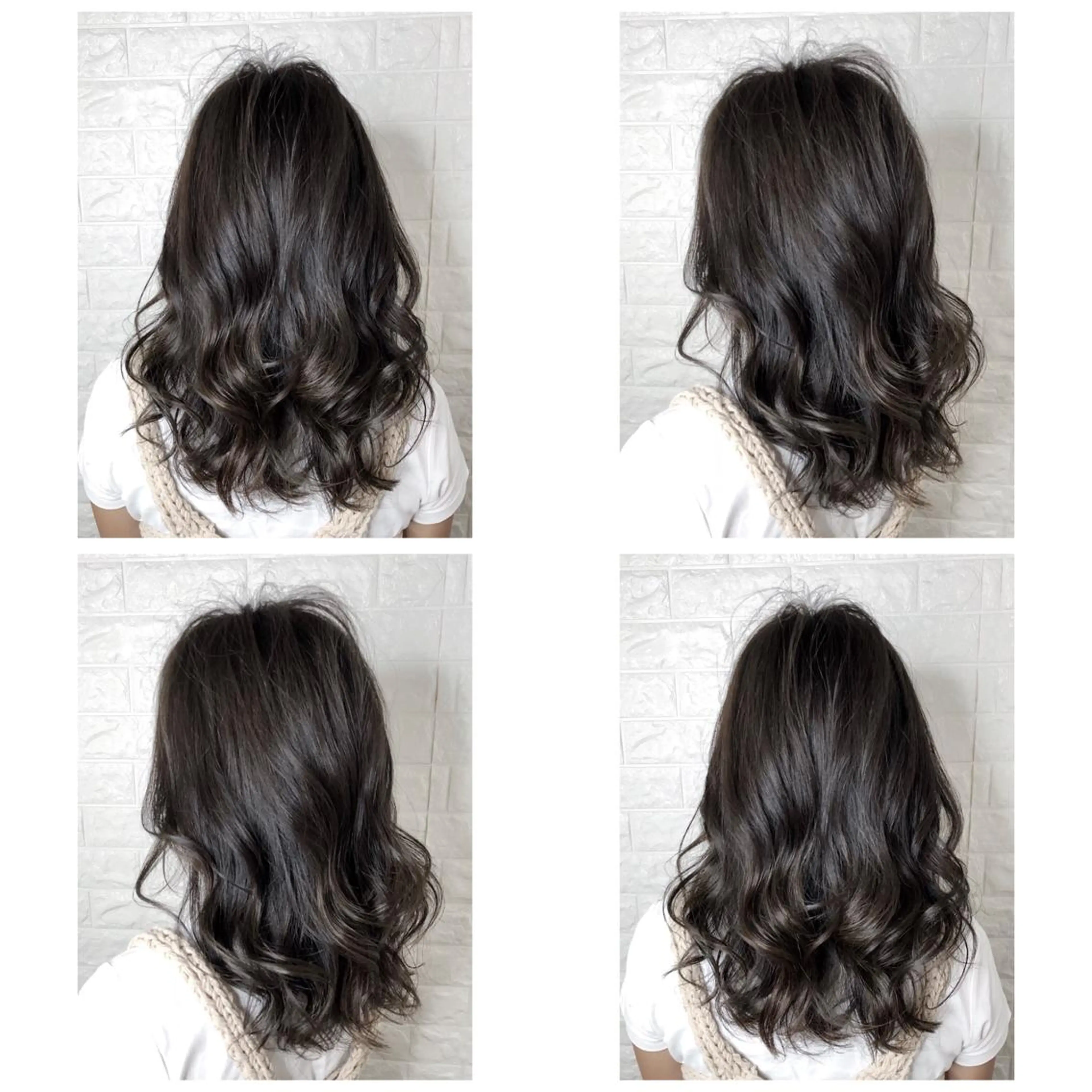 セミロング カラー ダークグレー ダークグレージュ グレージュ ハイライトカラー イルミナカラー 髪質改善特化KIZU /艶髪研究（京都）のヘアスタイル