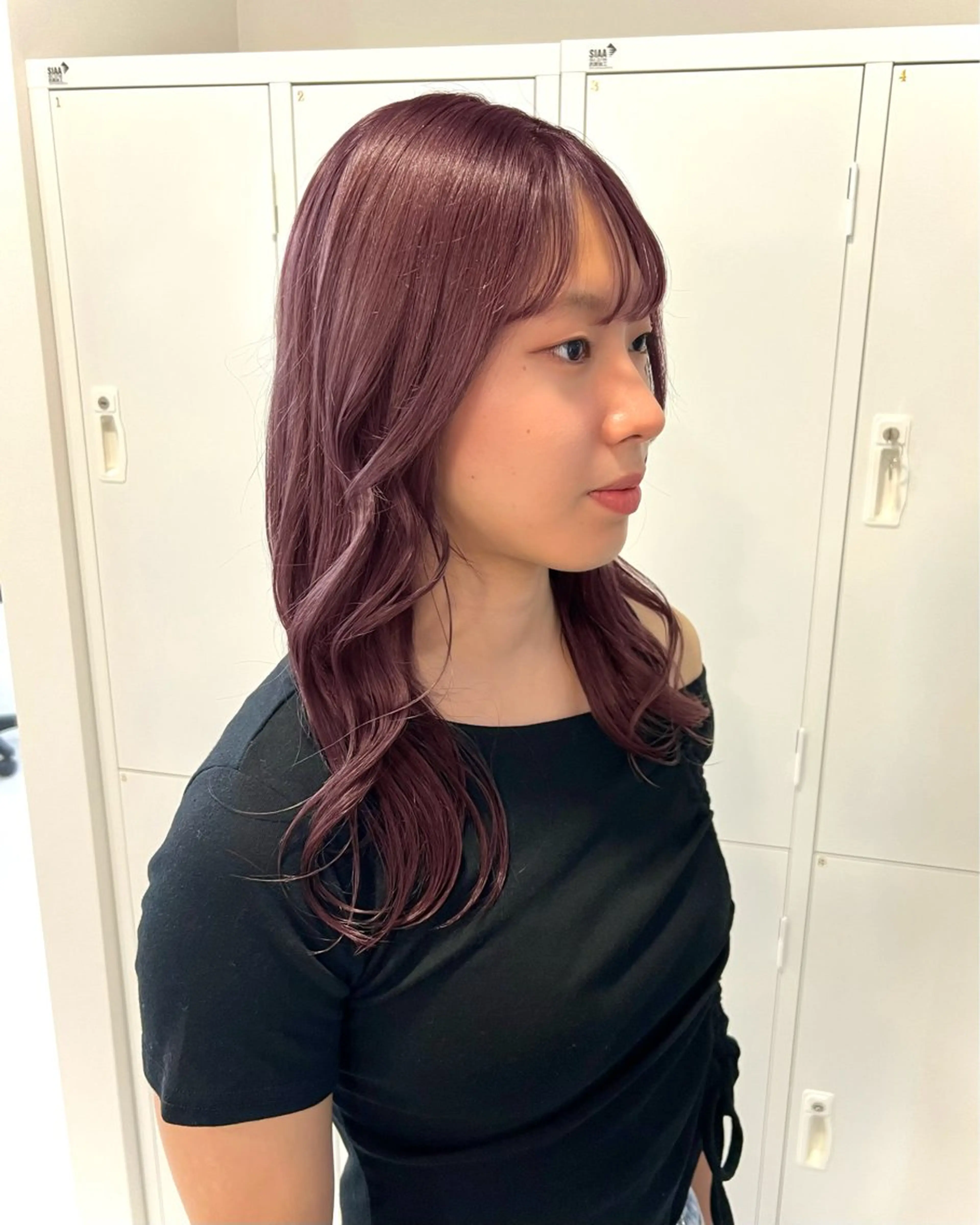 ミディアム カラー ブラウンカラー カシス ラベンダーカラー ピンクカラー ブリーチカラー🦋‪ 田中さくらのヘアスタイル
