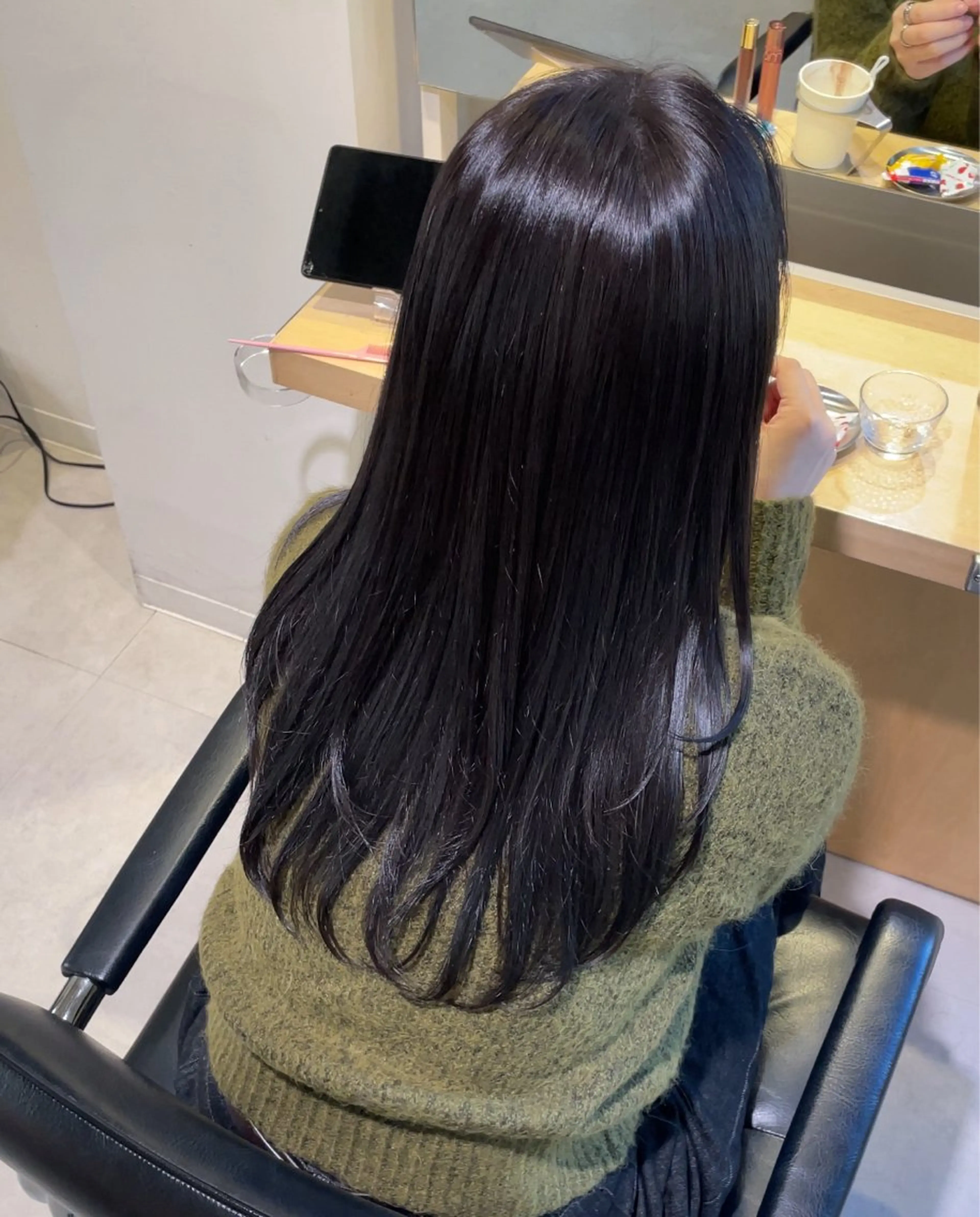 セミロング カラー 透明感カラー グレージュ 黒田 優里 🎀🫧のヘアスタイル