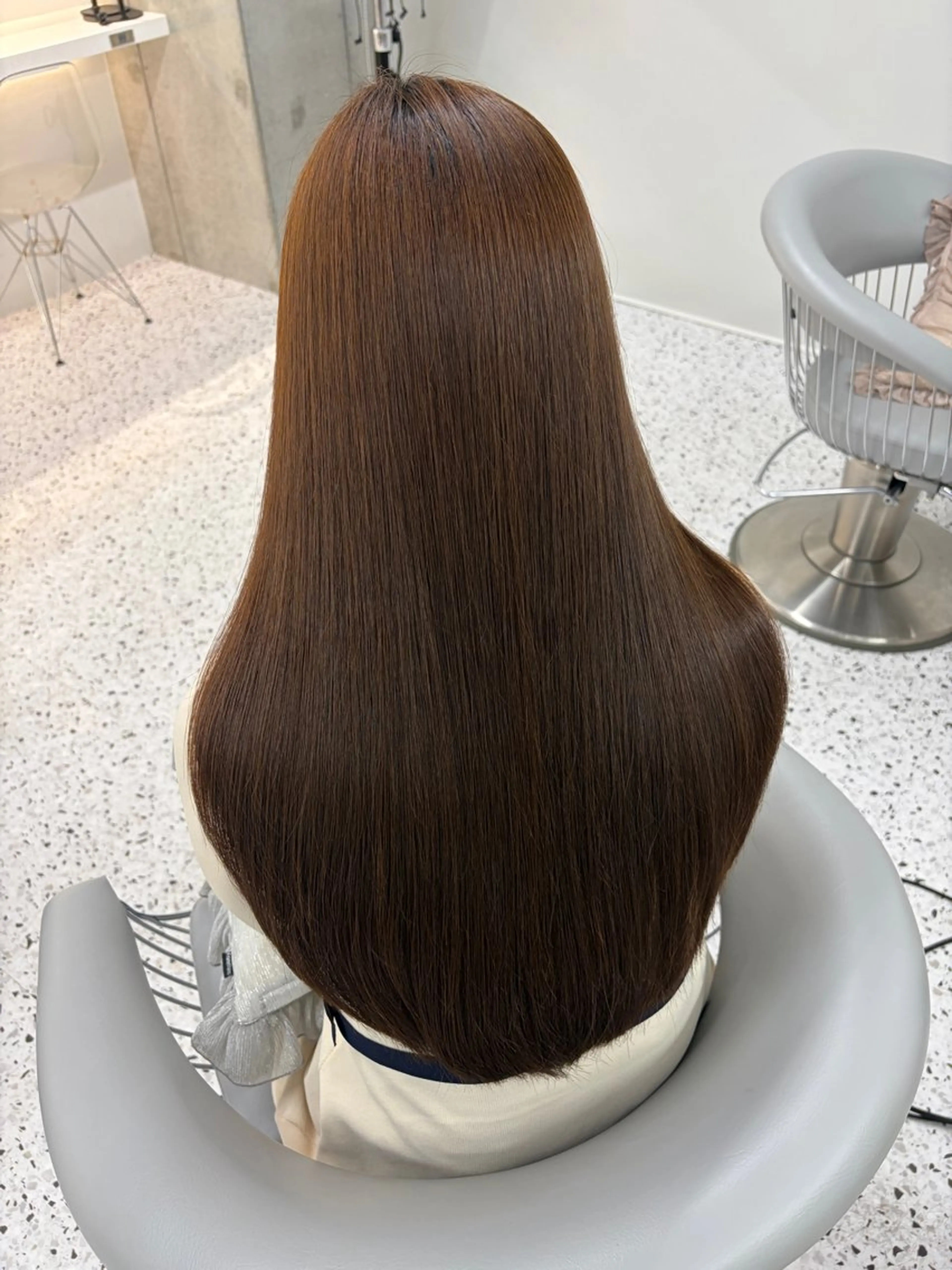 ロング カット 縮毛矯正 トリートメント 似合わせレイヤー / minami ⟡.·のヘアスタイル