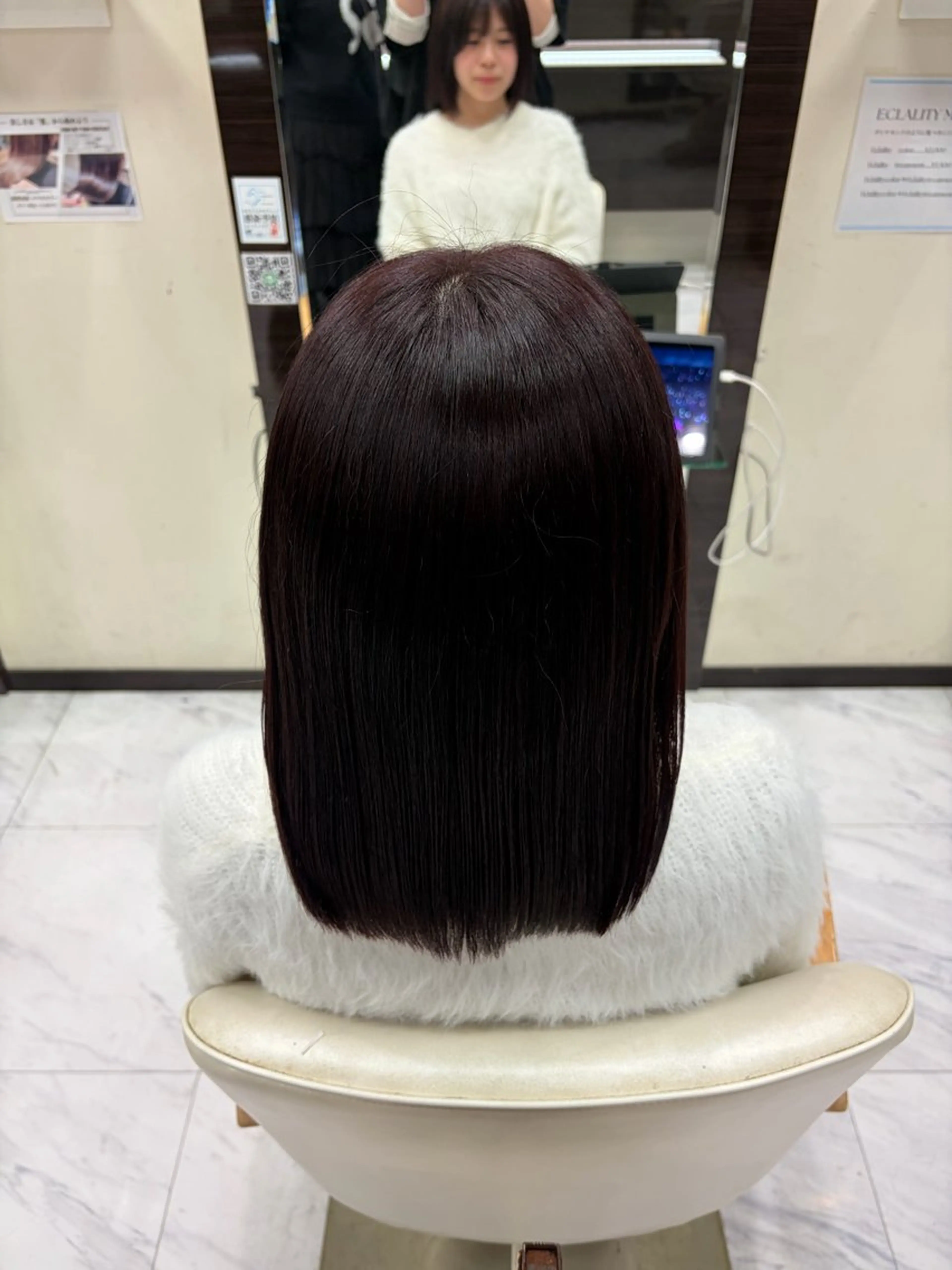 ミディアム カラー ヘアカラー 旗手 沙和のヘアスタイル