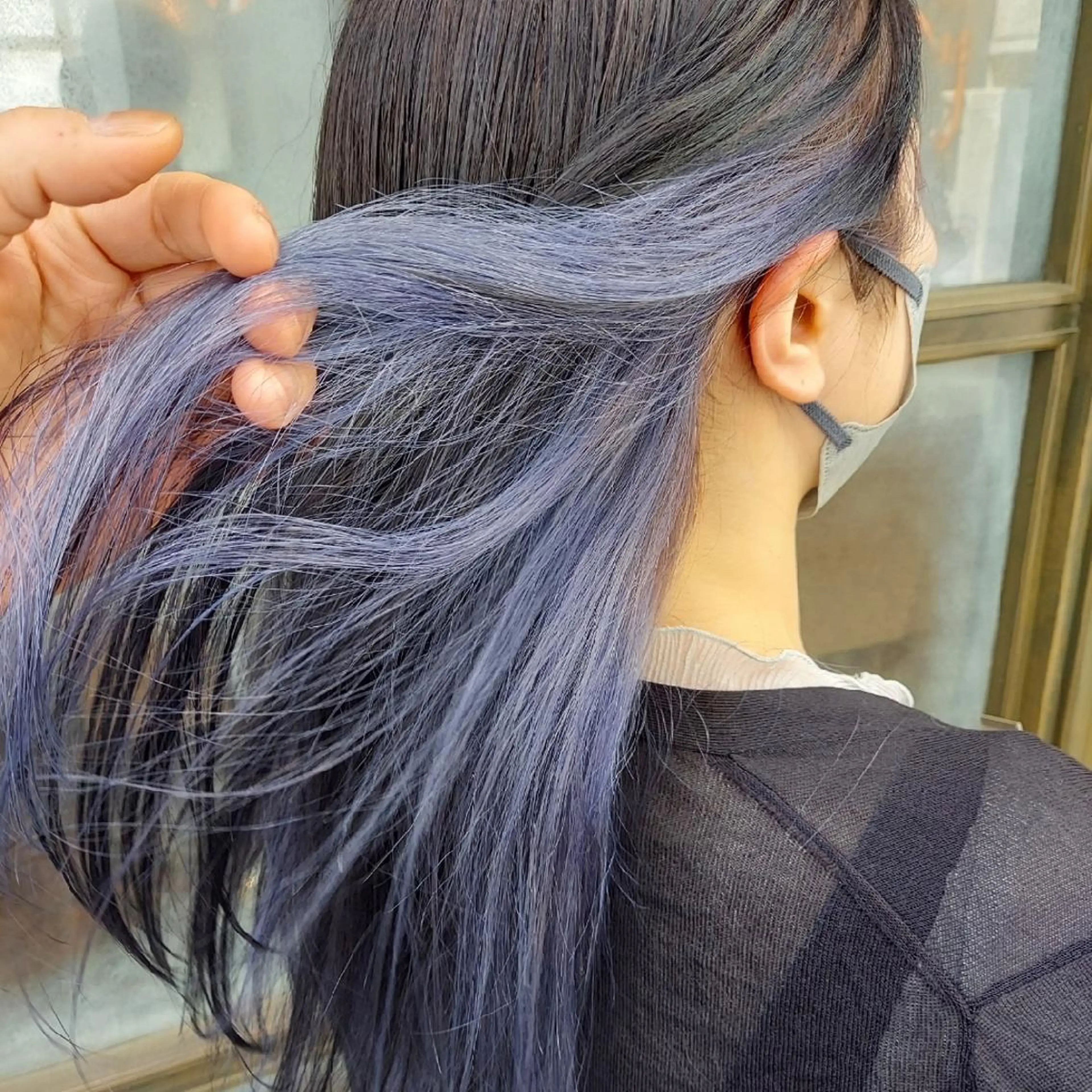 ロング カラー ブルーカラー インナーカラー ブリーチ・ハイトーン 特化🎉内山のヘアスタイル