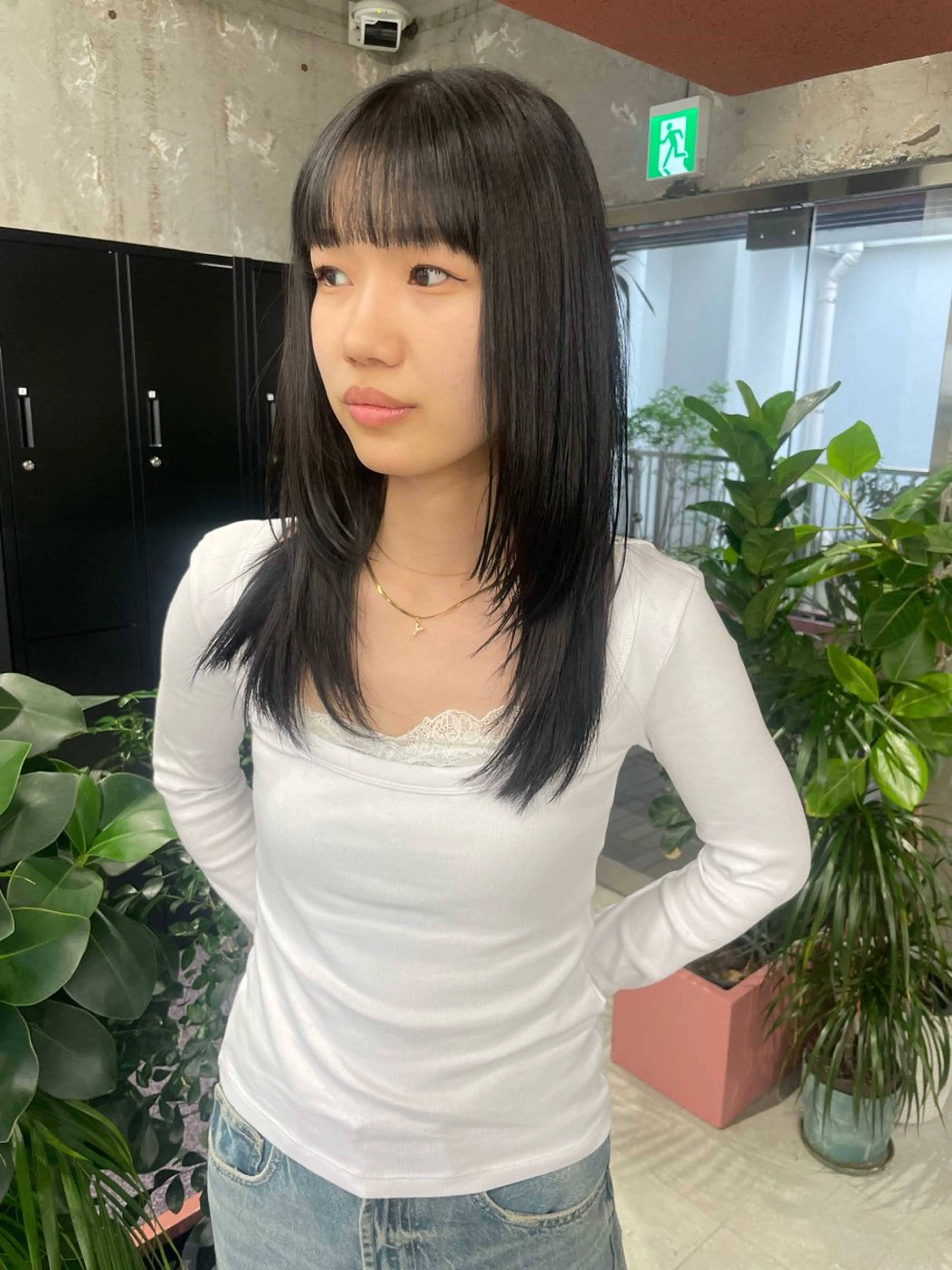 ロング カット ヘアカラー トリートメント MIFA レイヤー／パーマのヘアスタイル