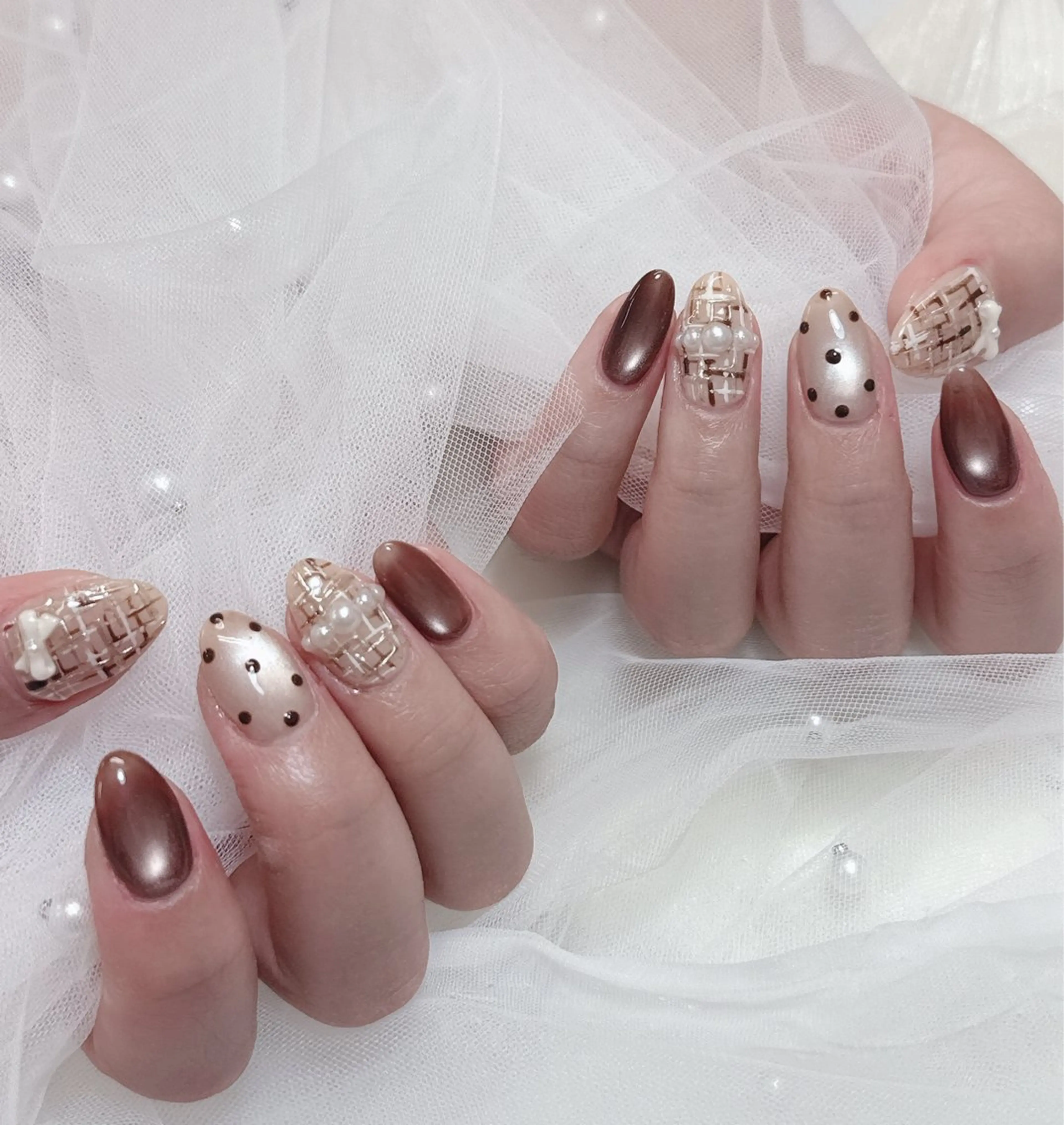 ネイル チークネイル フレンチネイル グラデーション キラキラネイル 韓国ネイル 陳 rinaのネイルデザイン