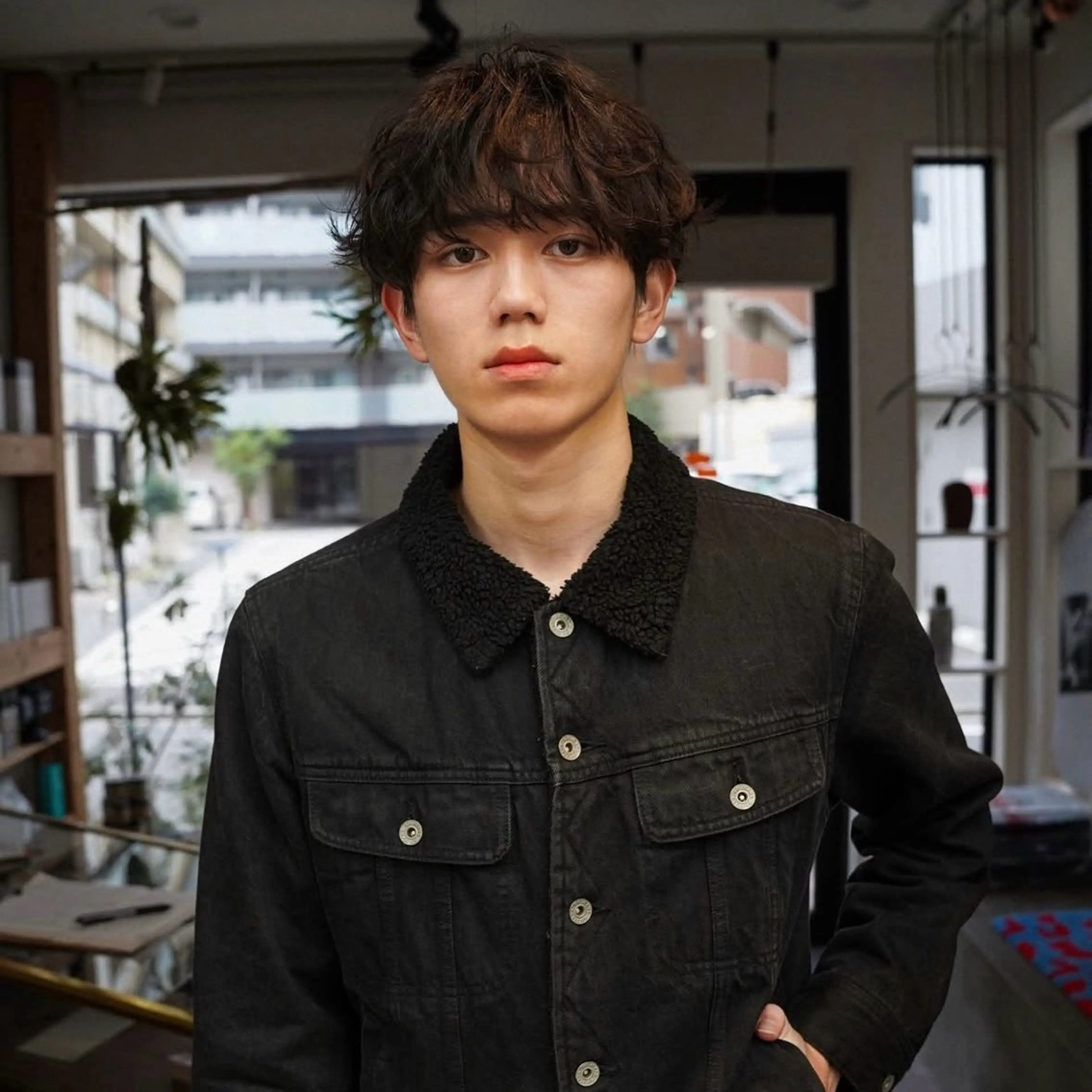 ショート メンズ センターパート/ ベージュ系カラー/禅のヘアスタイル