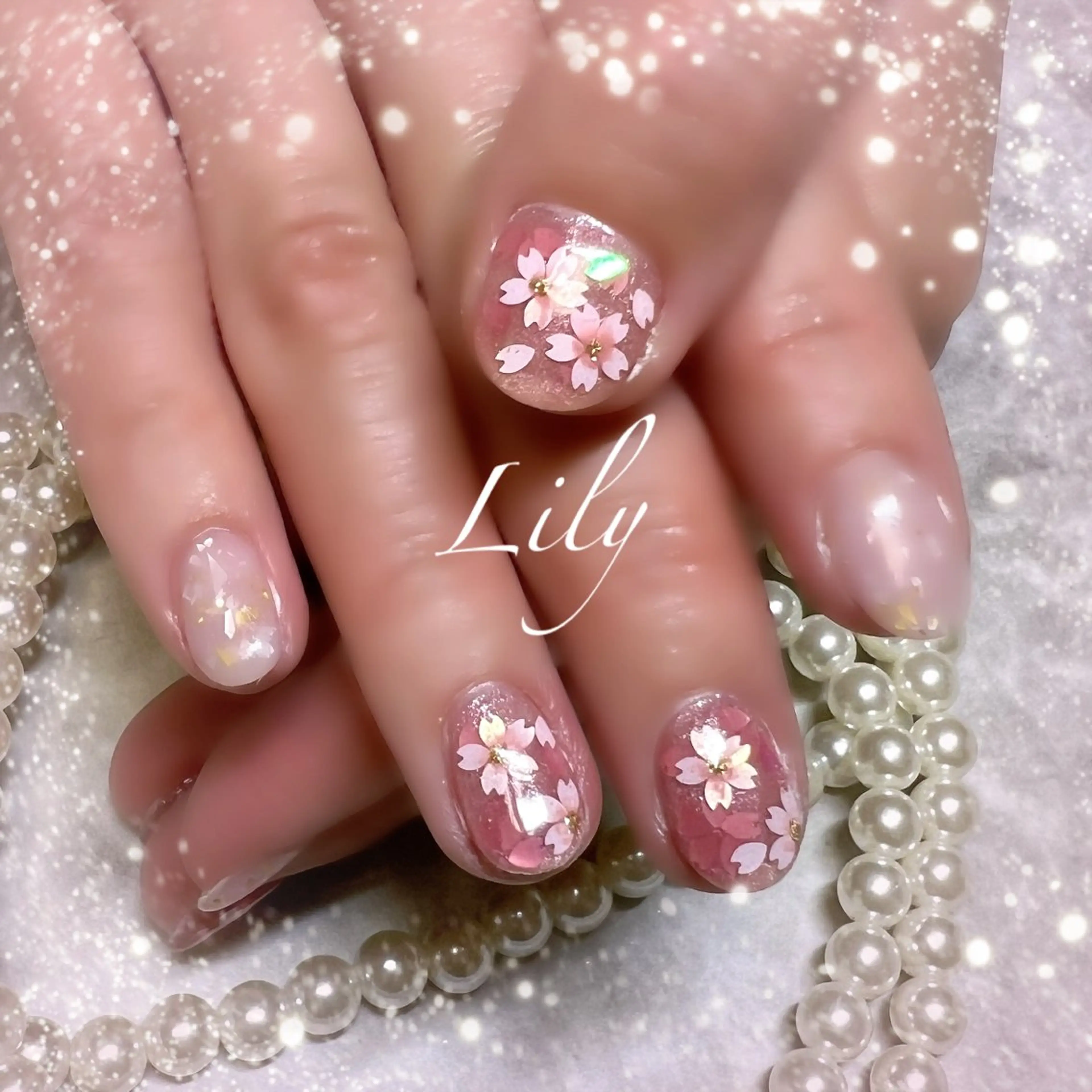 ネイル 桜ネイル ハンドネイル Lily*nail 🌻Mii🌻のネイルデザイン
