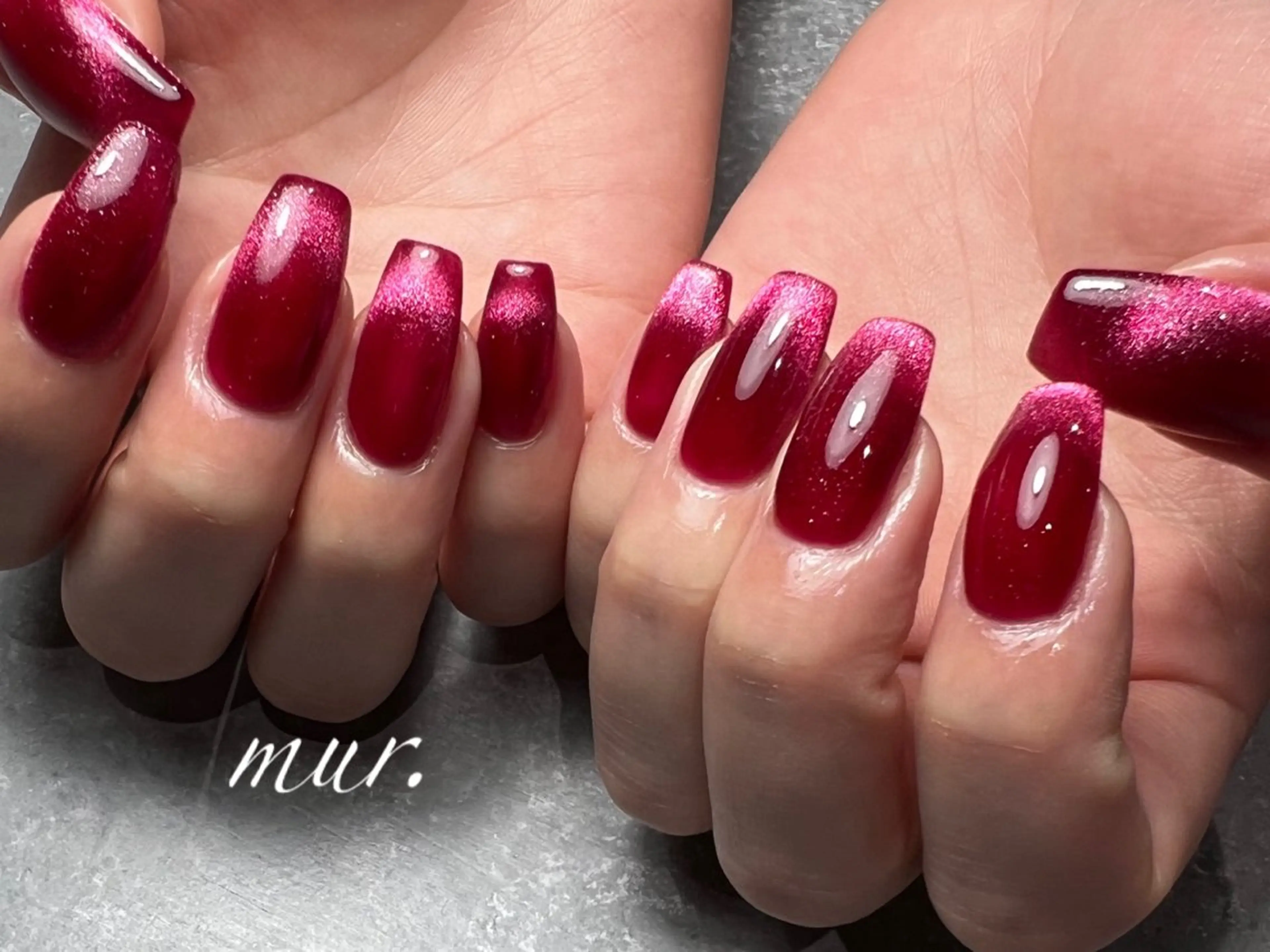 ネイル フレンチネイル ジェルネイル 氷ネイル・うるうるネイル 韓国ネイル ロングネイル nailsalon mur.のネイルデザイン