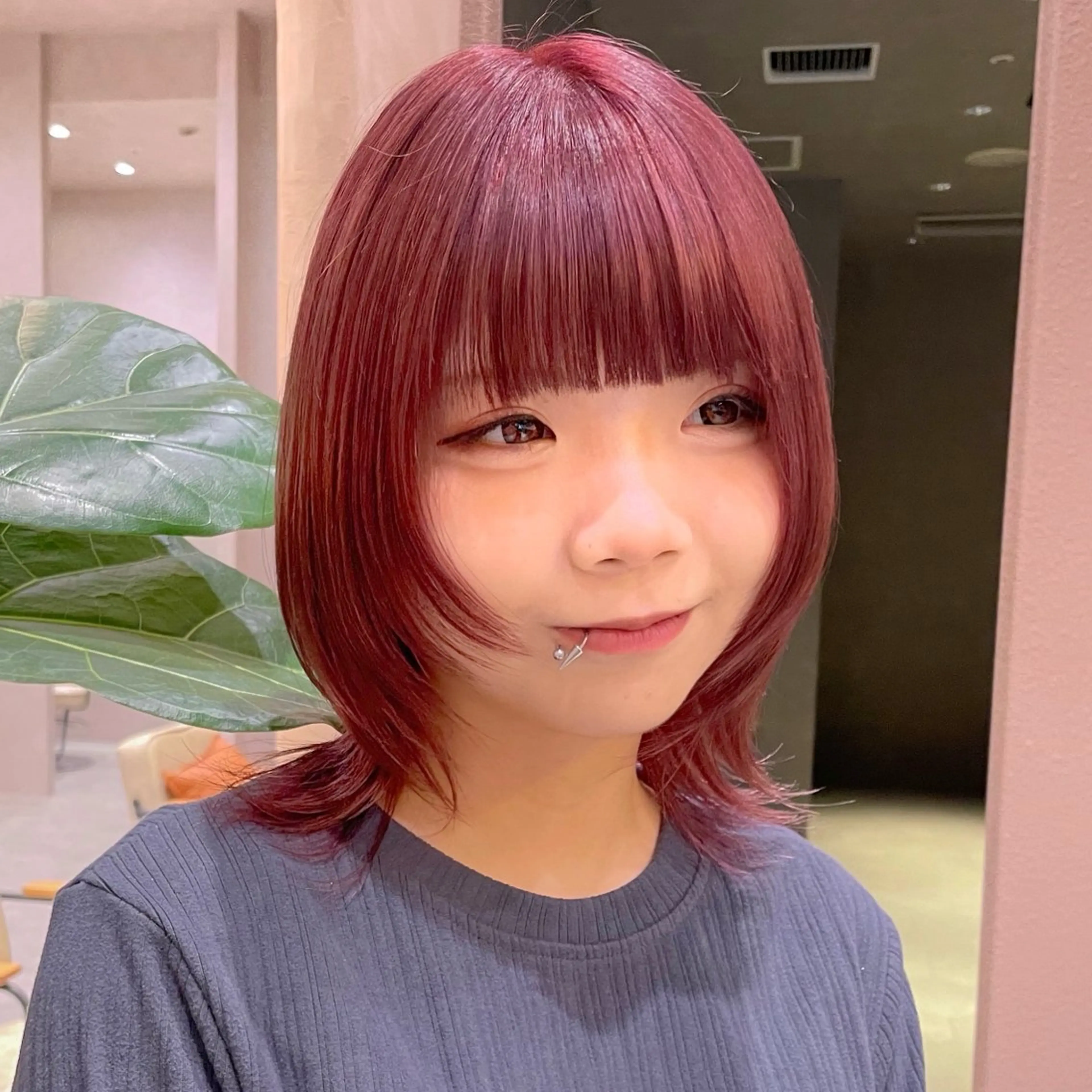 ミディアム カラー ヘアカラー トリートメント レイヤー/柔らか 透明感カラー/ゆきなのヘアスタイル