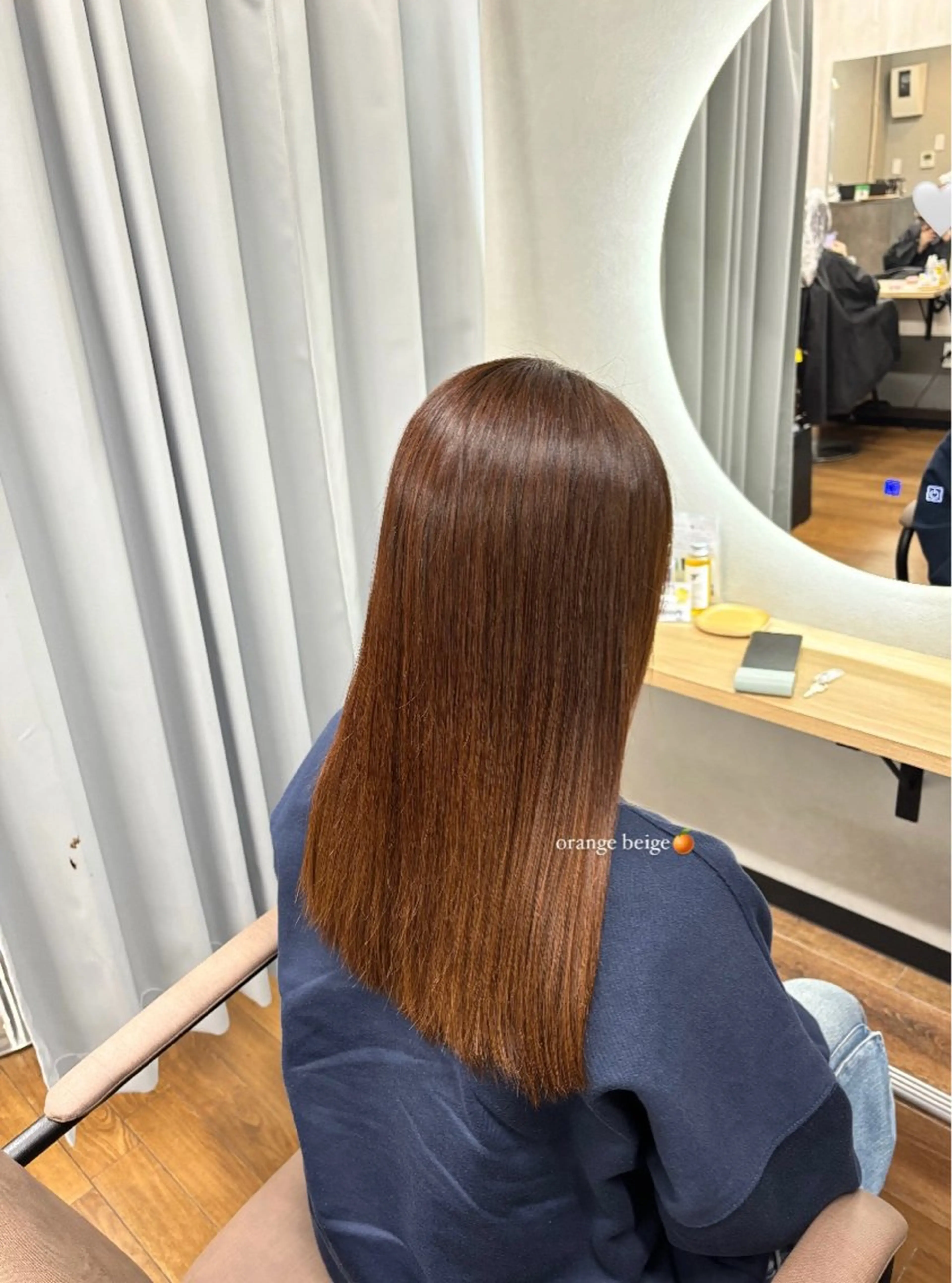 ロング カラー ベージュカラー オレンジ オレンジベージュ カット ヘアカラー トリートメント 🩵 honoka🩵のヘアスタイル