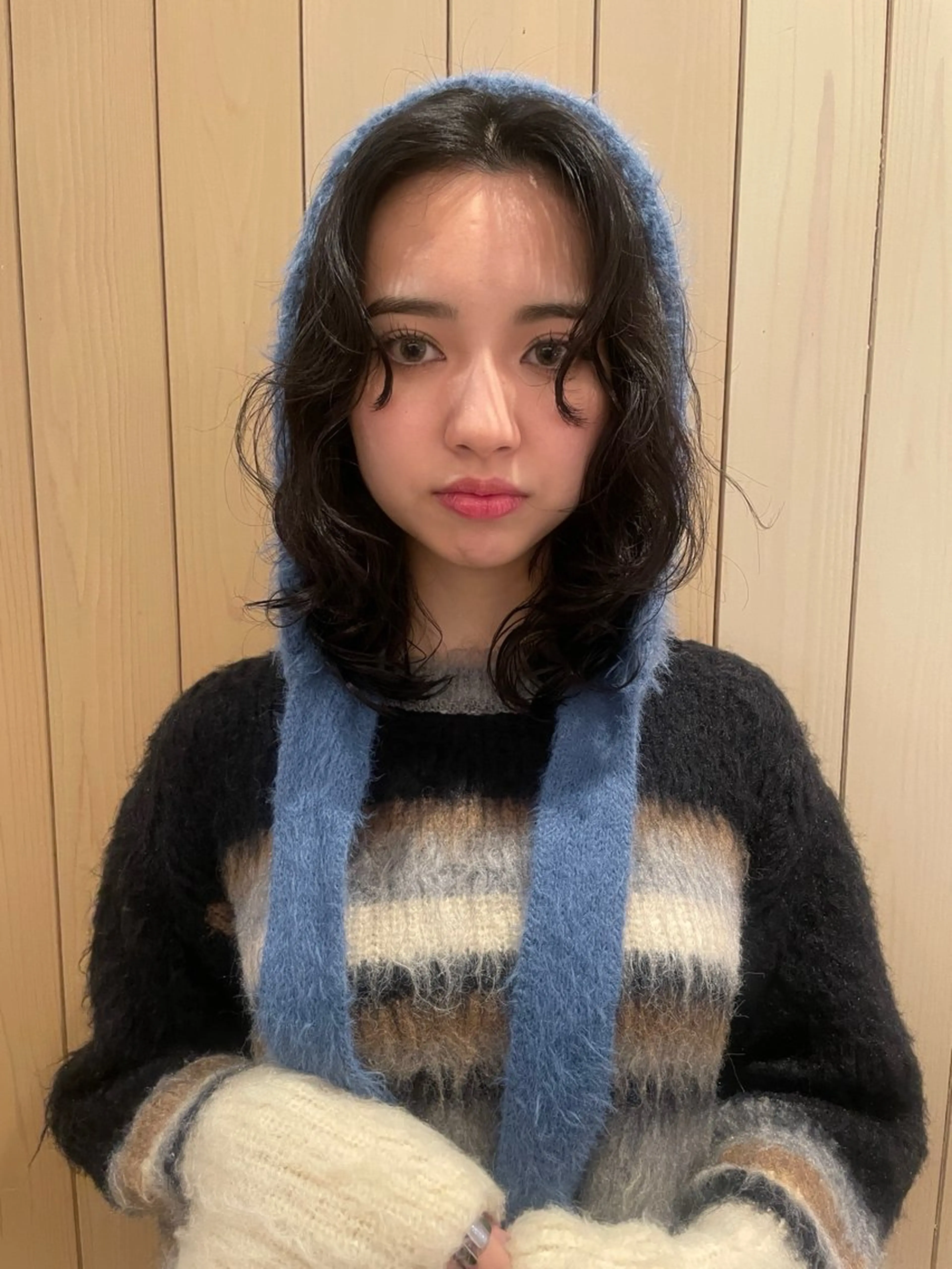 ミディアム パーマ 中野 ちよのヘアスタイル