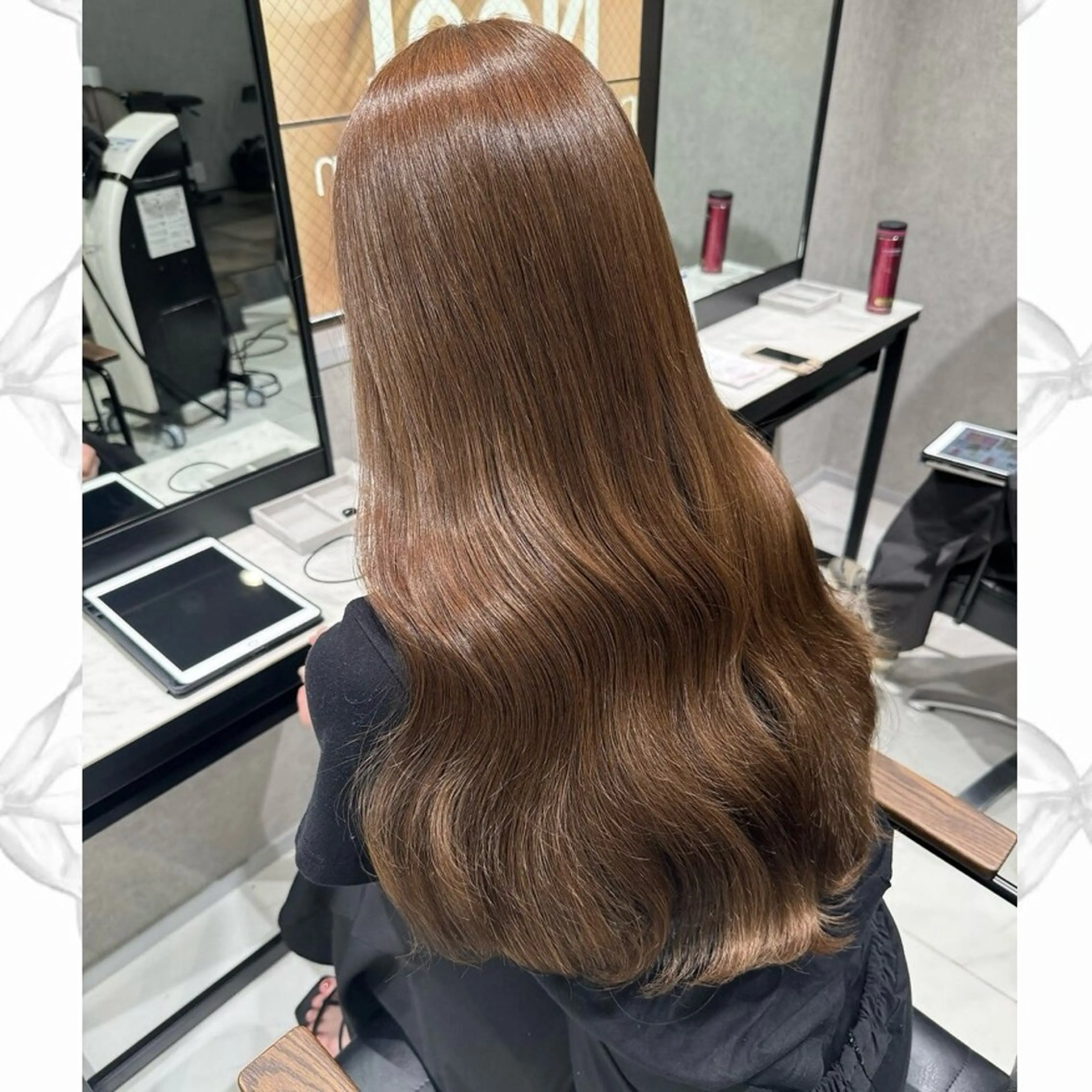ロング 縮毛矯正 トリートメント ☘️中明度カラー/ 縮毛矯正ナミ☘️のヘアスタイル