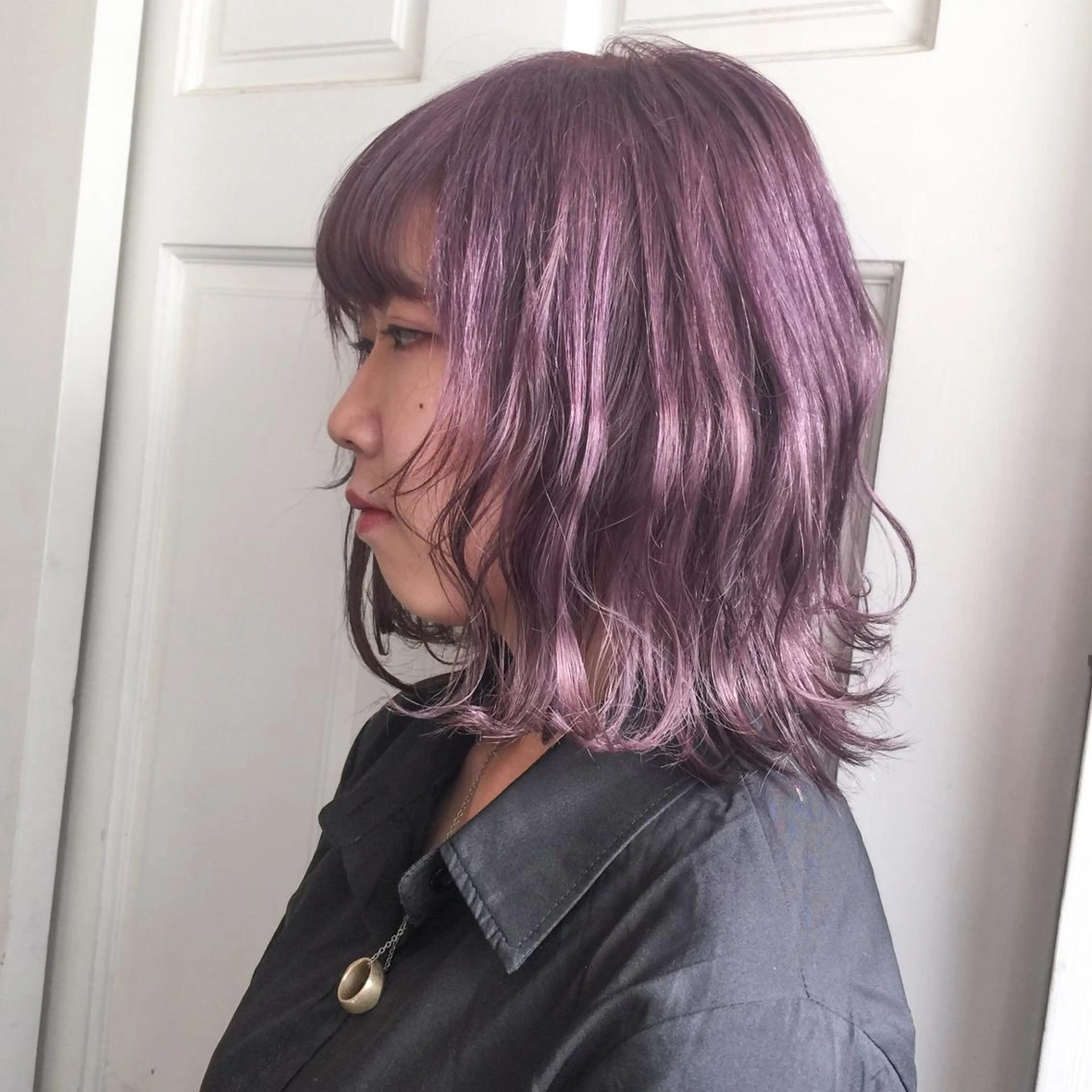 ミディアム カラー ブリーチ ラベンダーカラー ピンクカラー ピンクラベンダー ホワイト&レイヤーカ ットエクステ長畠俊輔のヘアスタイル