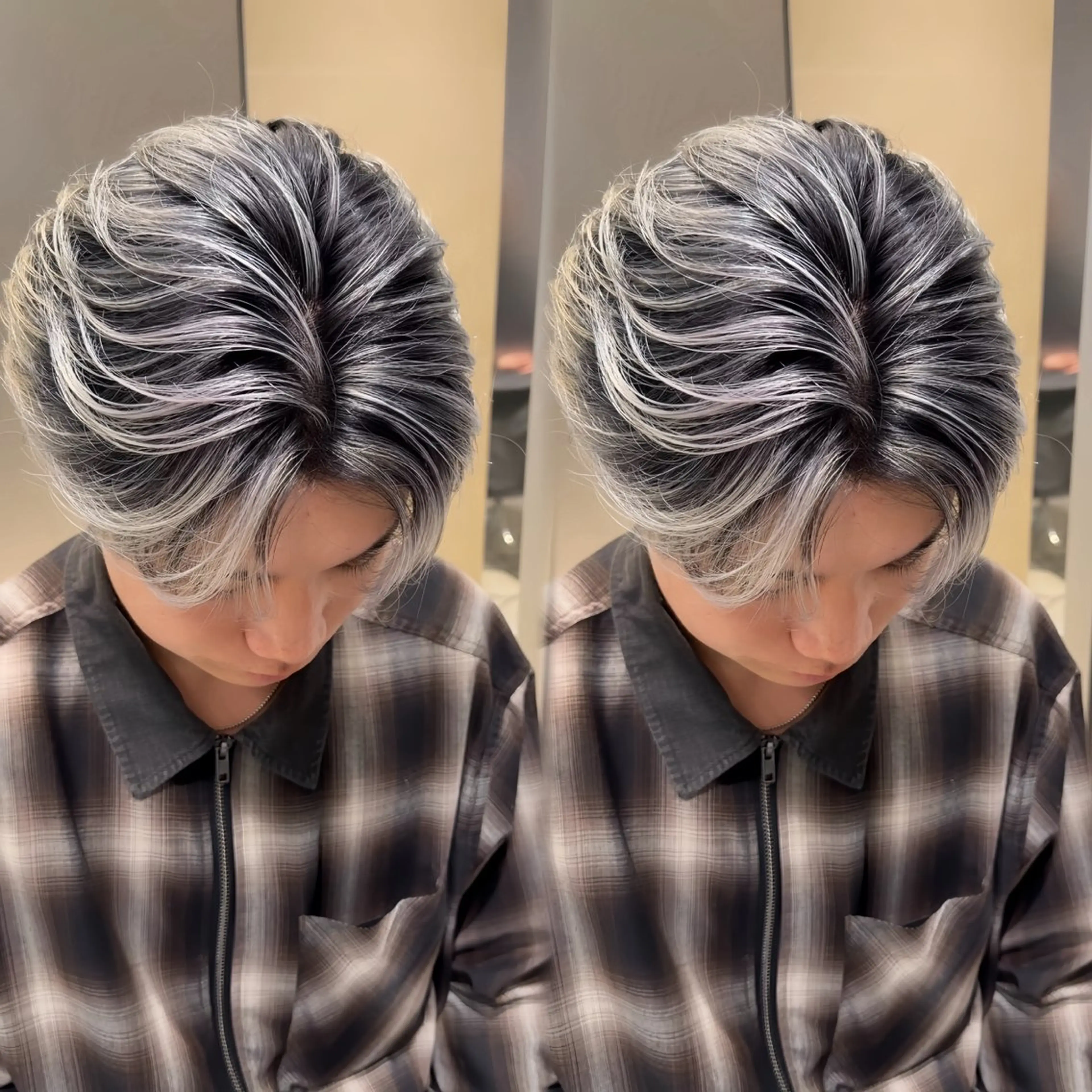 カラー メンズ メンズバレイヤージュ メンズブリーチ バレイヤージュ ブリーチ シルバー カット ヘアカラー 🔥メンズヘア🔥 かいきのヘアスタイル