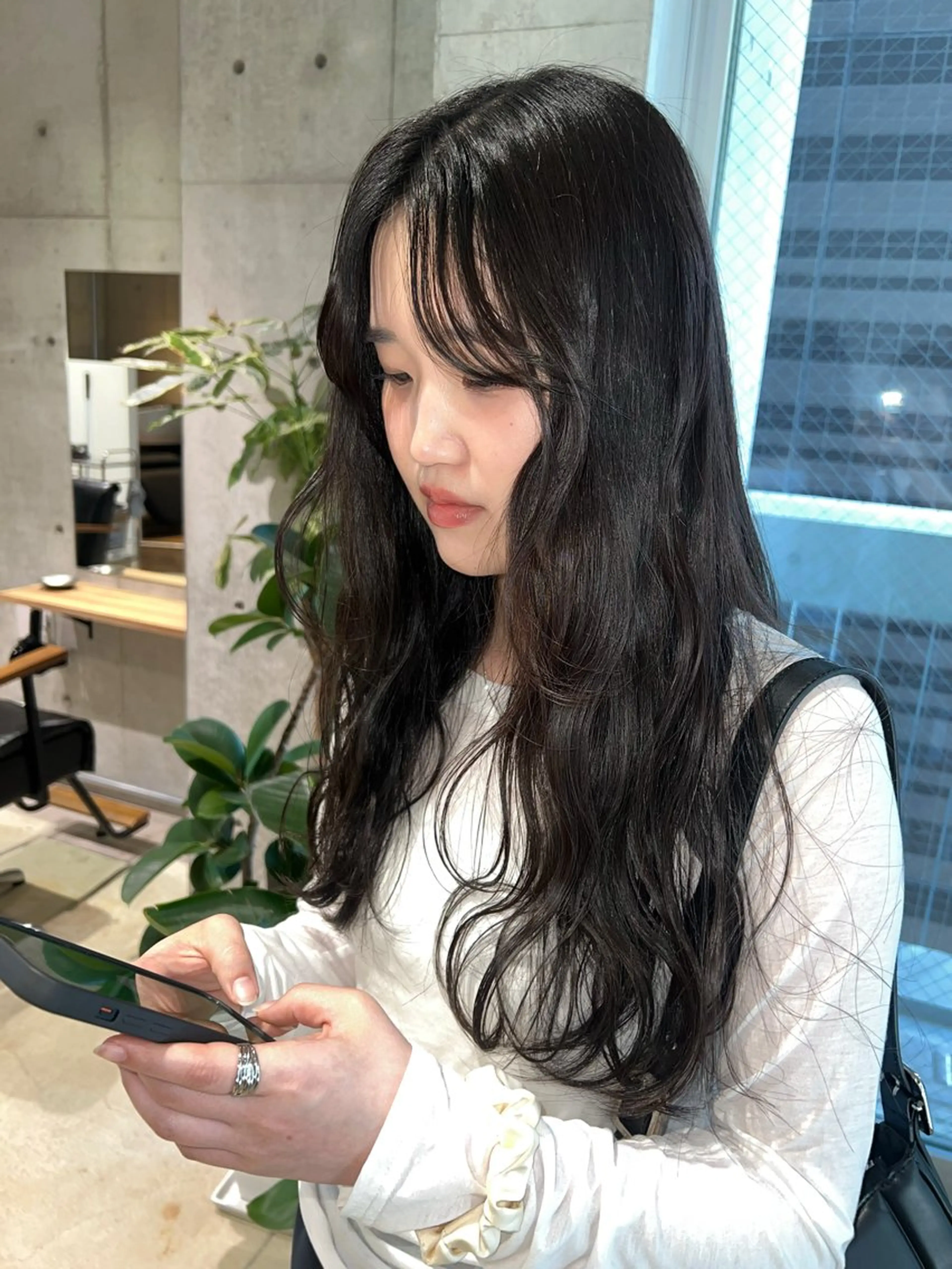 ロング カラー オリーブカラー SIKI ゆうのヘアスタイル