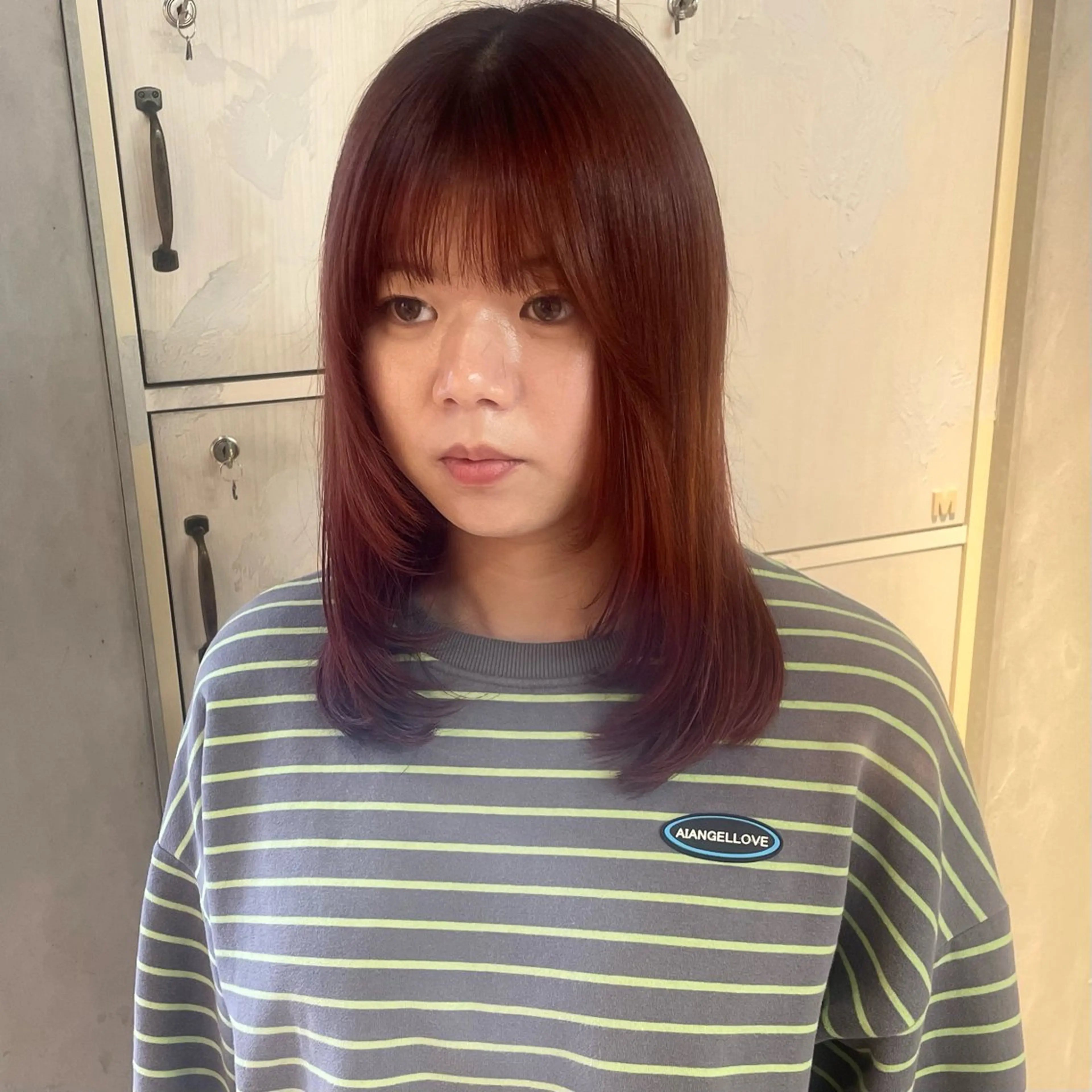 ミディアム カラー レイヤーカット カット ヘアカラー ヘッドスパ 似合わせカラー×髪質 改善伏見/RIONAのヘアスタイル