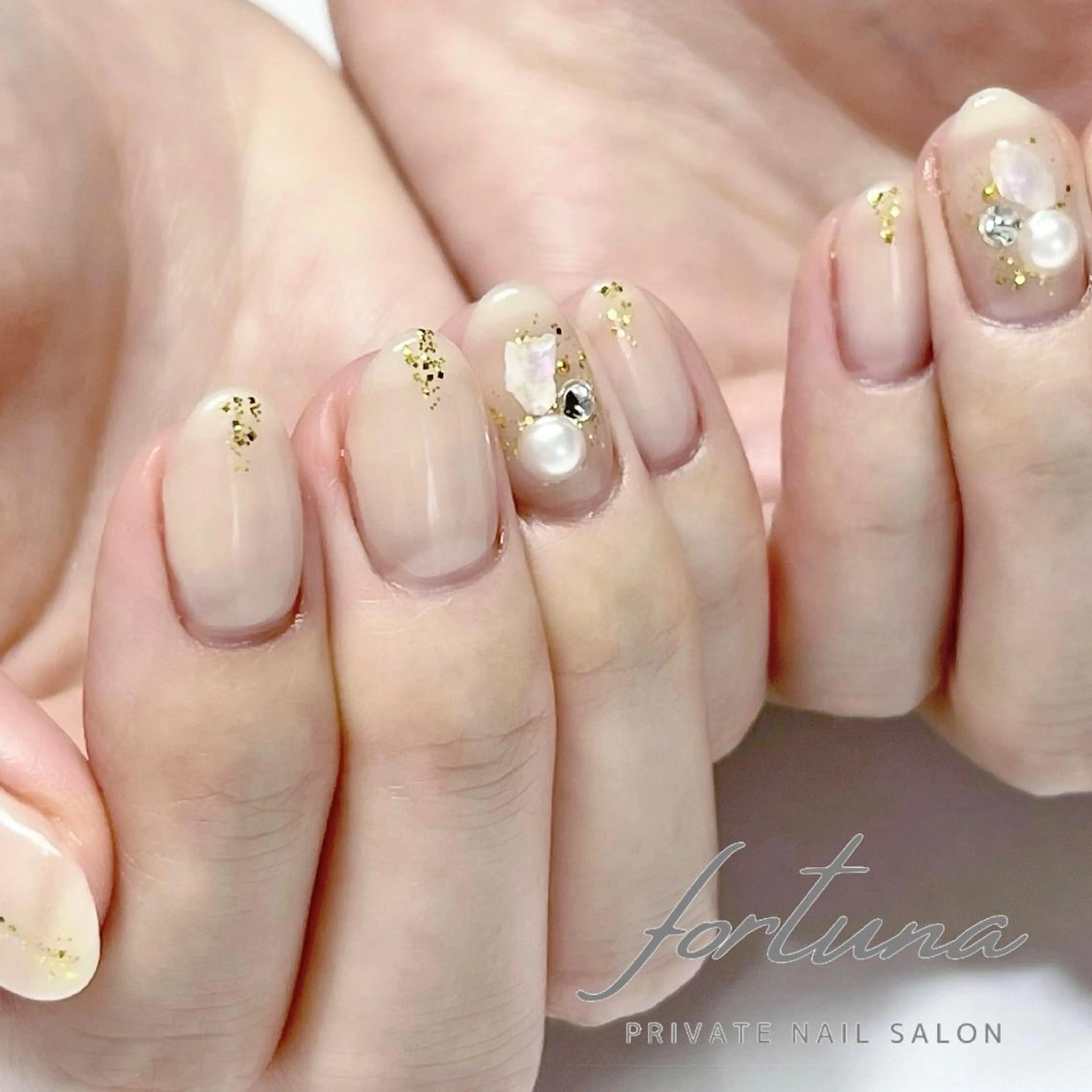 ネイル ラメ(グリッター) シンプルネイル ハンドネイル fortuna 武藤裕美のネイルデザイン