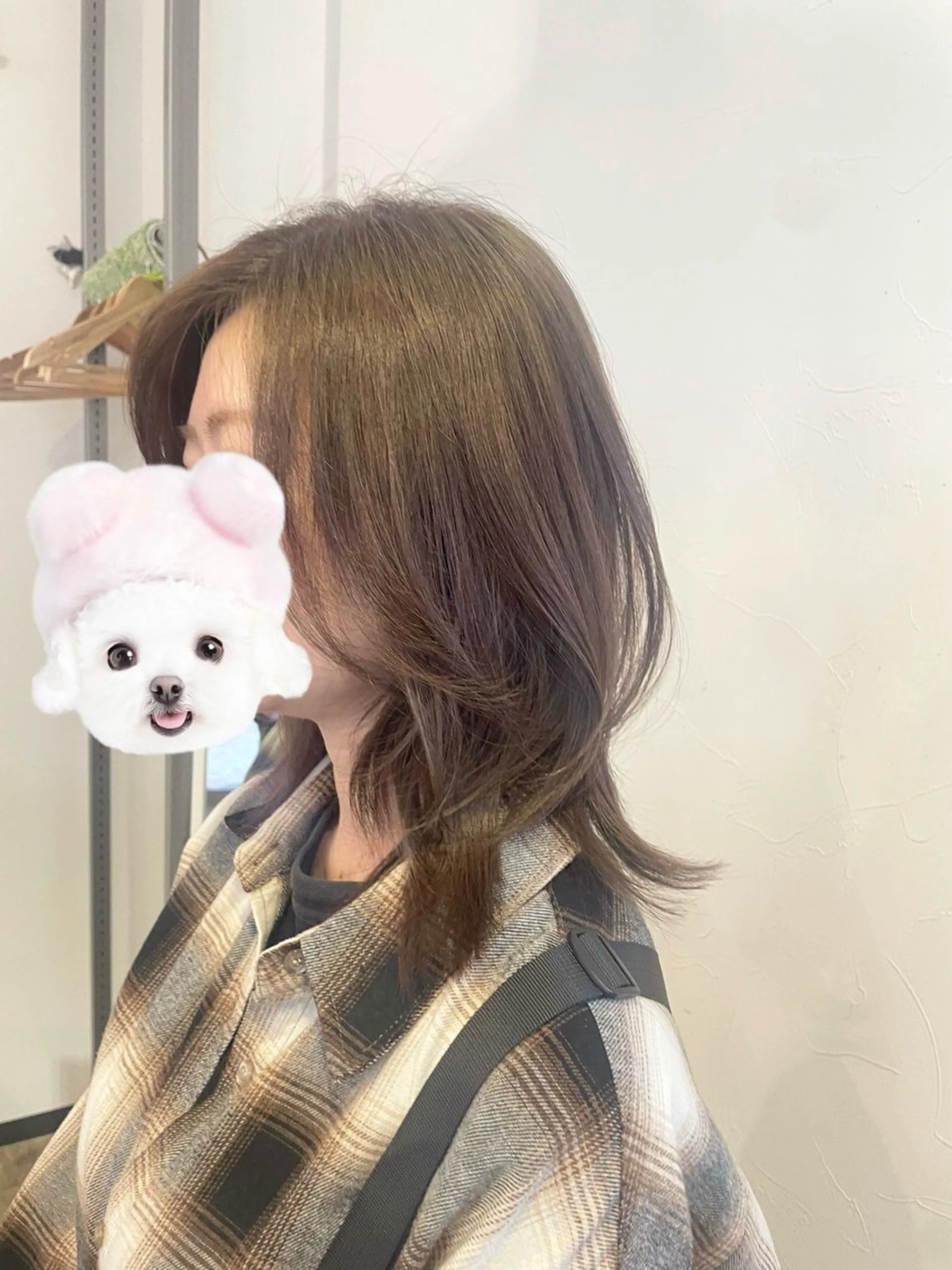 ミディアム 顔周りカット レイヤーカット カット ヘアカラー 多田 優香のヘアスタイル