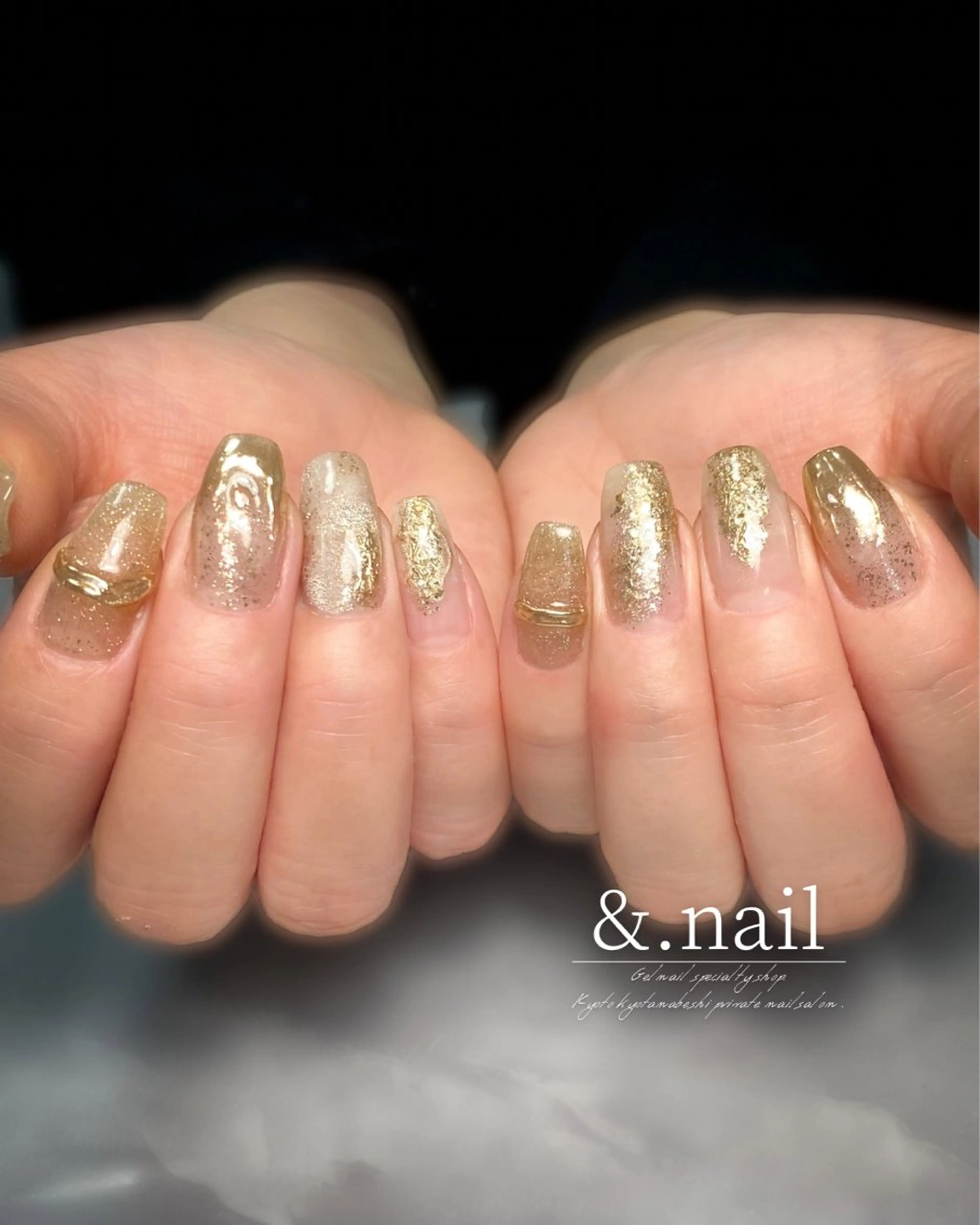 ネイル ゴールド ニュアンスネイル ハンドネイル &.nail/ ニュアンス/持込み可のネイルデザイン
