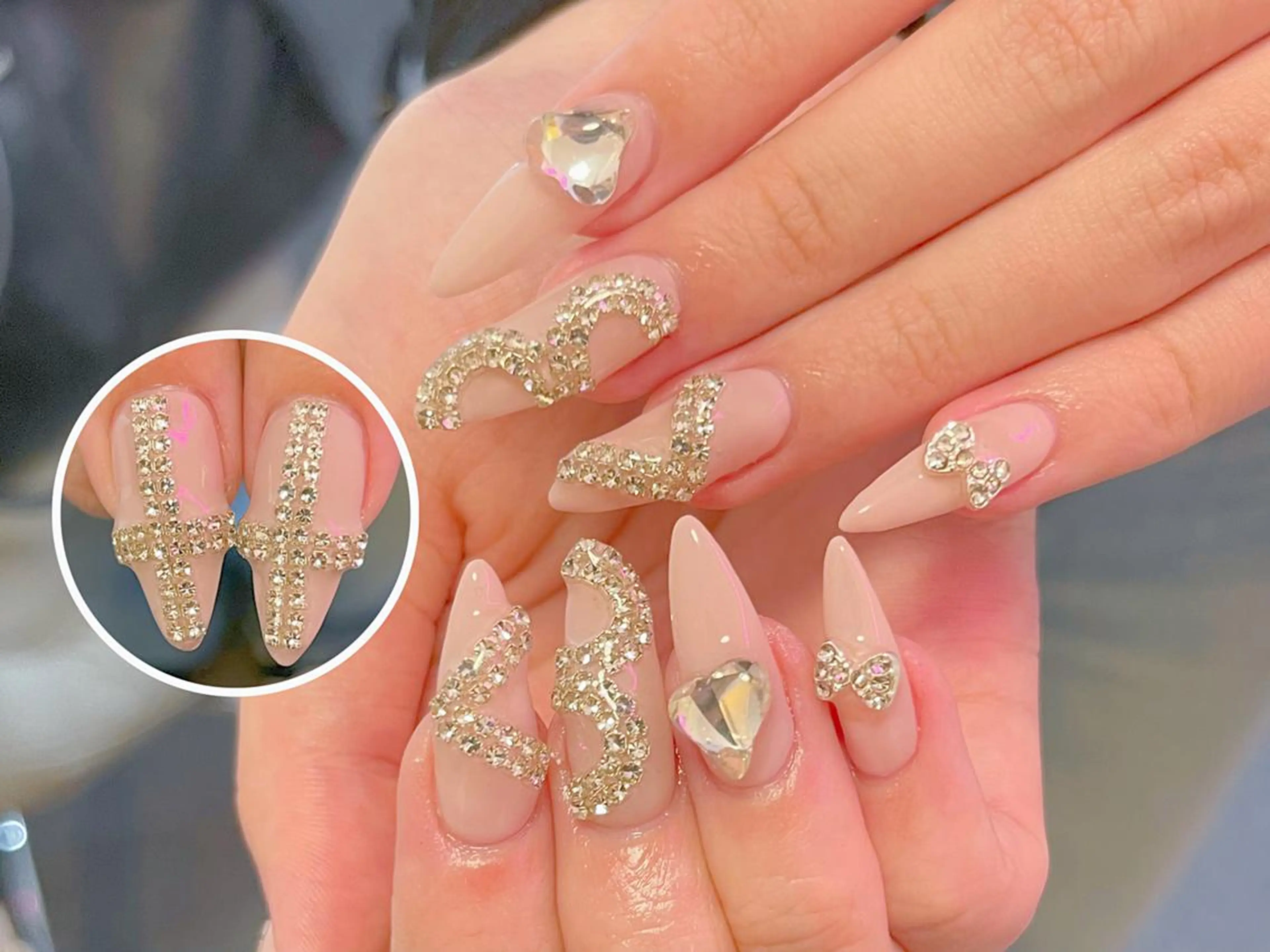 ネイル 長さ出し グラデーション 卒業式 キラキラネイル マグネットネイル ハンドネイル RiRi Belle Nail池袋のネイルデザイン