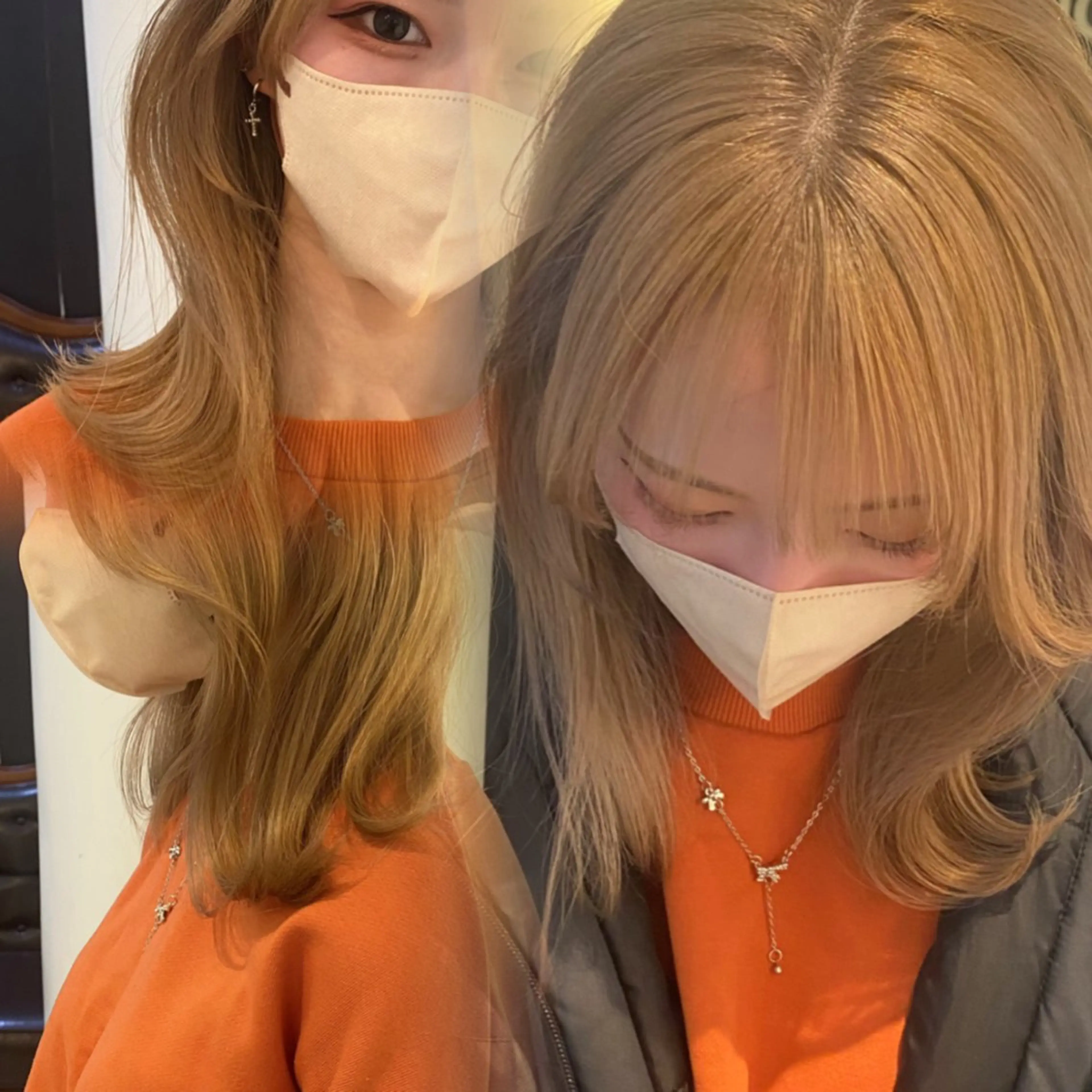 ミディアム カラー オレンジ カット ヘアカラー トリートメント mai / linoah˚✧のヘアスタイル