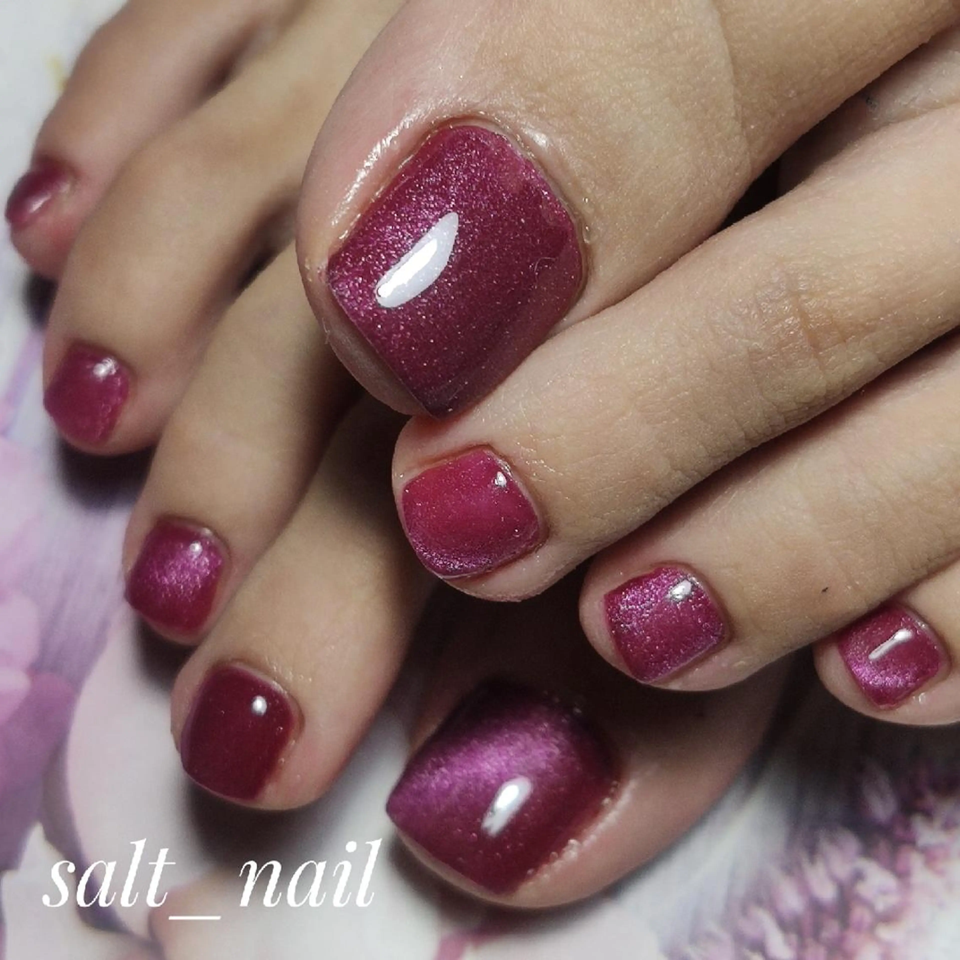 ネイル マグネットネイル フットネイル 個人サロン saltnailのネイルデザイン