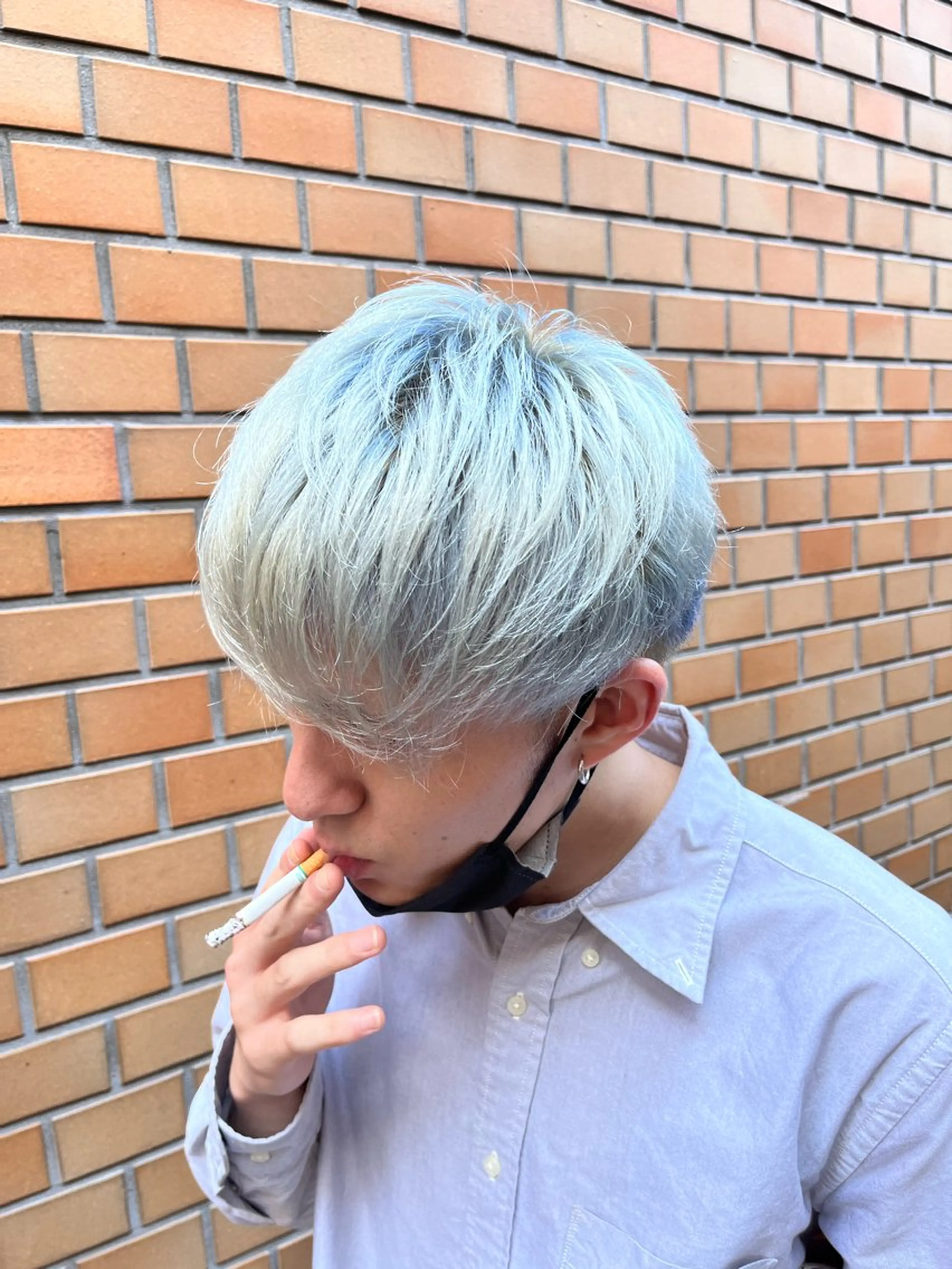 カラー ブリーチ シルバー ブリーチ/縮毛矯正 ❤️‍🔥シンノスケのヘアスタイル