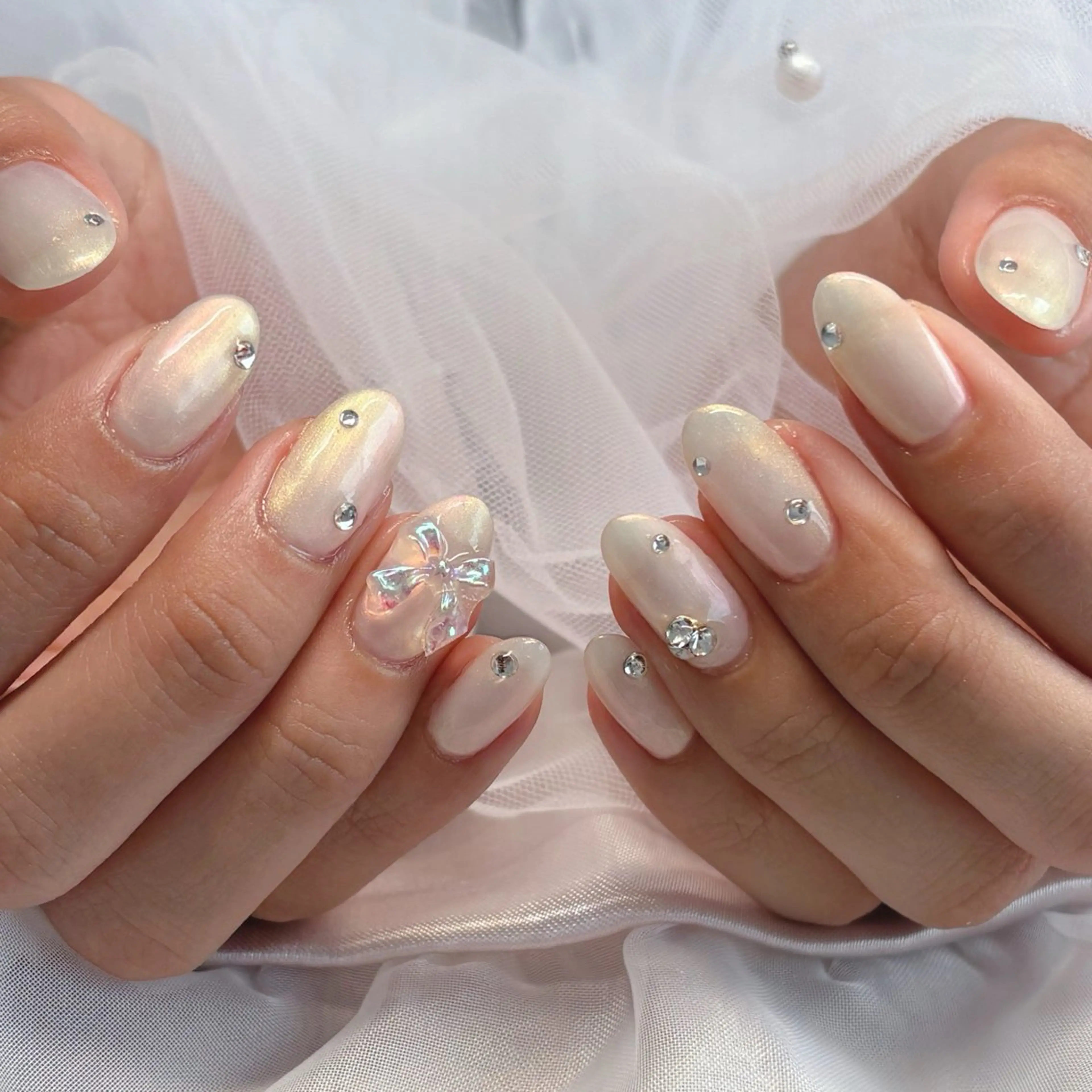 ネイル リボン ハンドネイル 認定講師⭐️歴20年 サロン&スクールのネイルデザイン