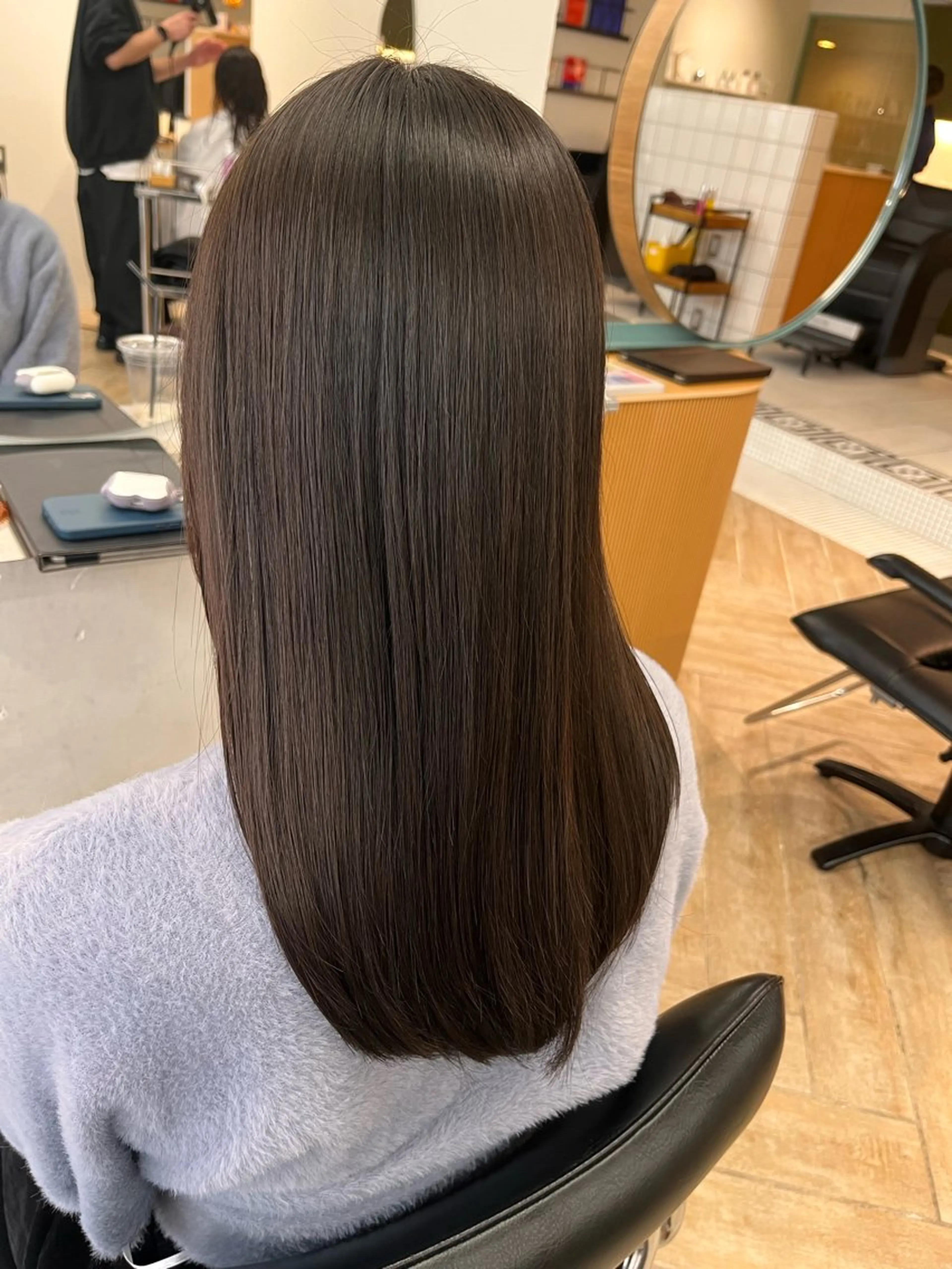 セミロング カット 縮毛矯正 トリートメント パーマ/縮毛矯正 /韓国風/佐藤里咲のヘアスタイル